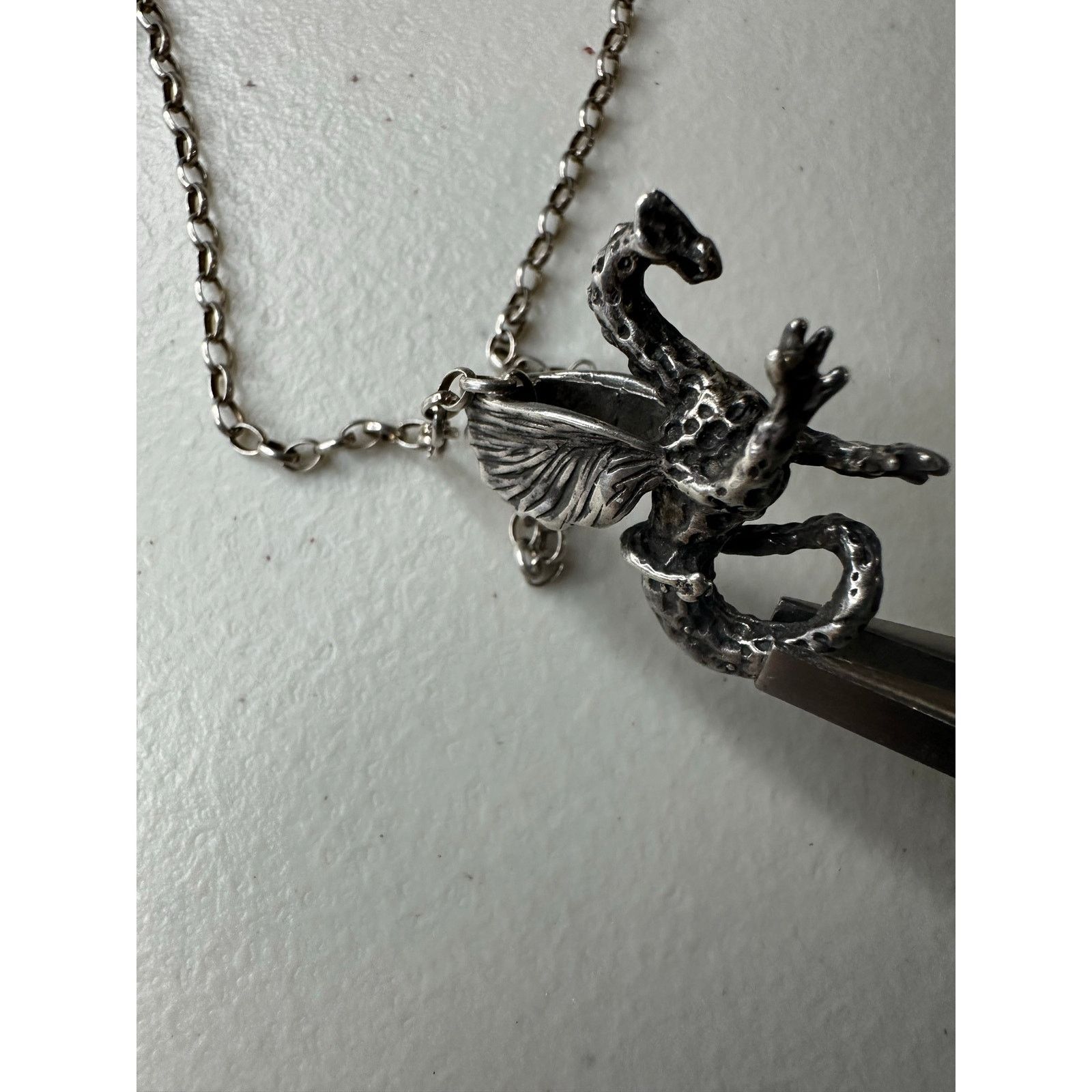& Other Stories Vintage 925 Sterling Silver Dragon Pendant Necklace Mythical Size ONE SIZE - 4 Thumbnail