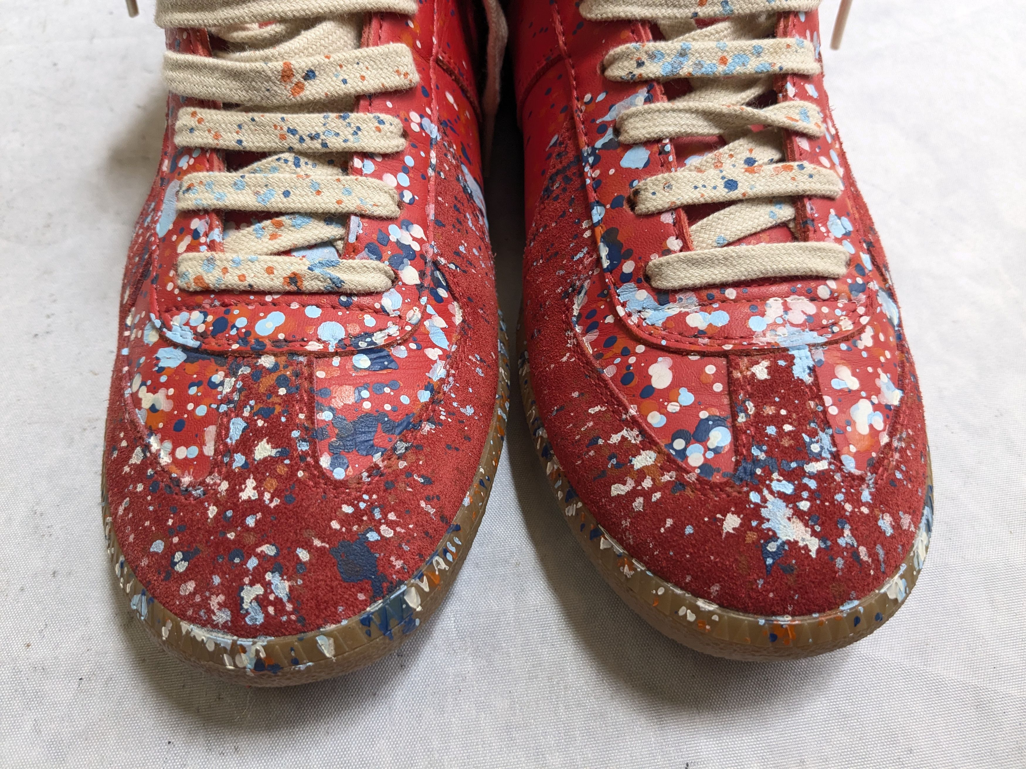 Maison Margiela Maison Margiela Replica GAT Red Paint Splatter 9 42 High Top Size US 9 / EU 42 - 3 Thumbnail