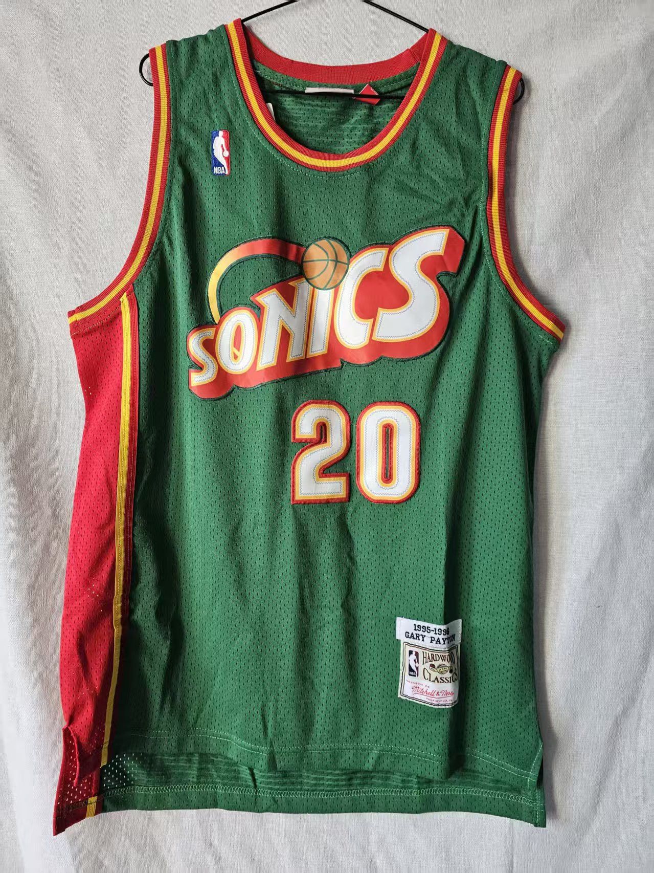 NBA Seattle Supersonics 20 Gary Payton Jersey Stitched Green Size US M / EU 48-50 / 2 - 2 Thumbnail