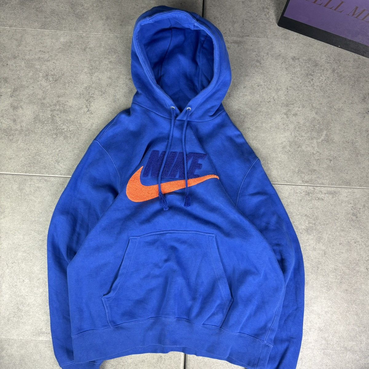 Nike Nike Club Fleece Brushed Back Chenille Futura Blue Hoodie Size US M / EU 48-50 / 2 - 1 Thumbnail