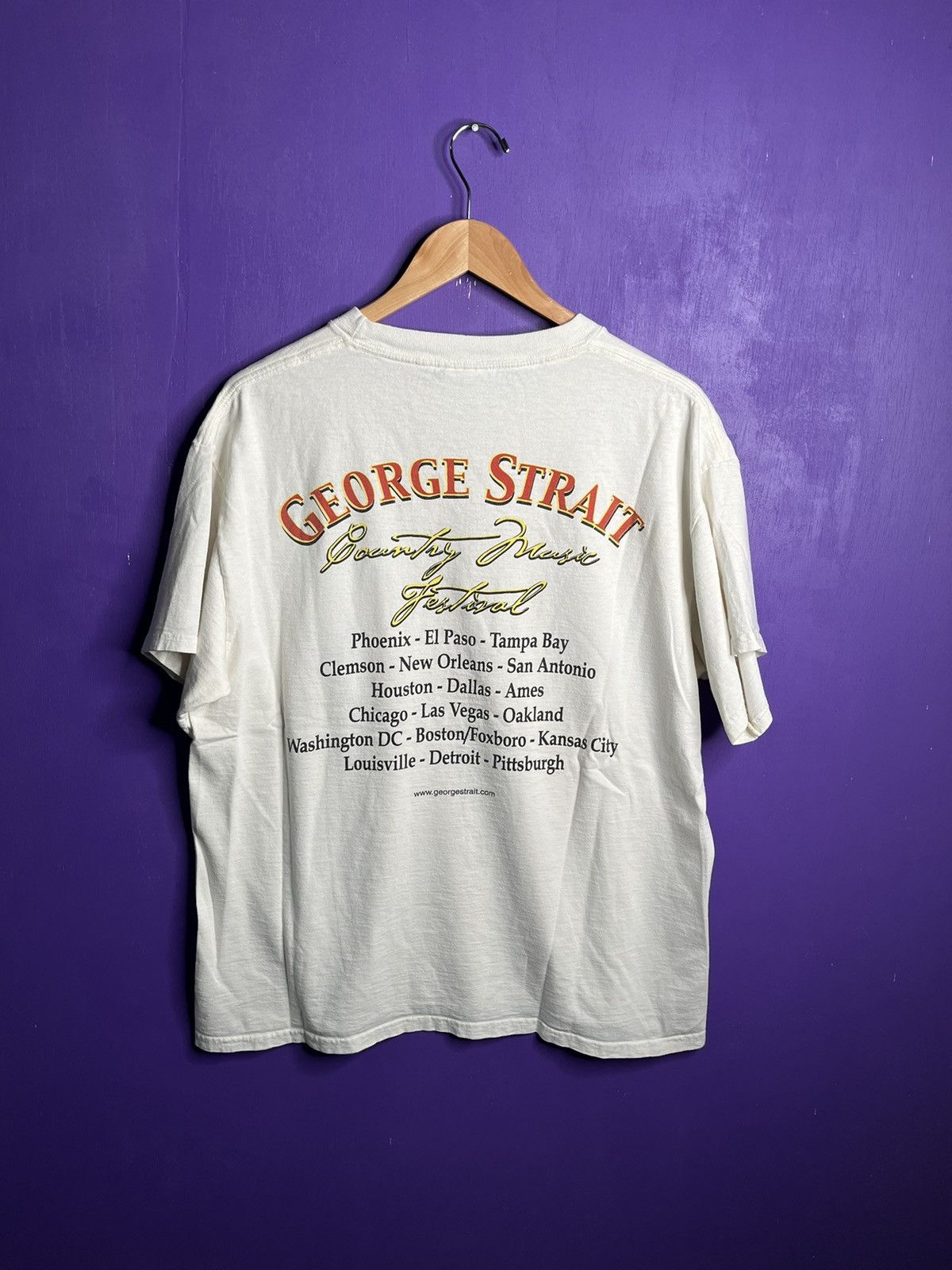 Band Tees × Vintage Vintage 90s George strait colorful face tour t