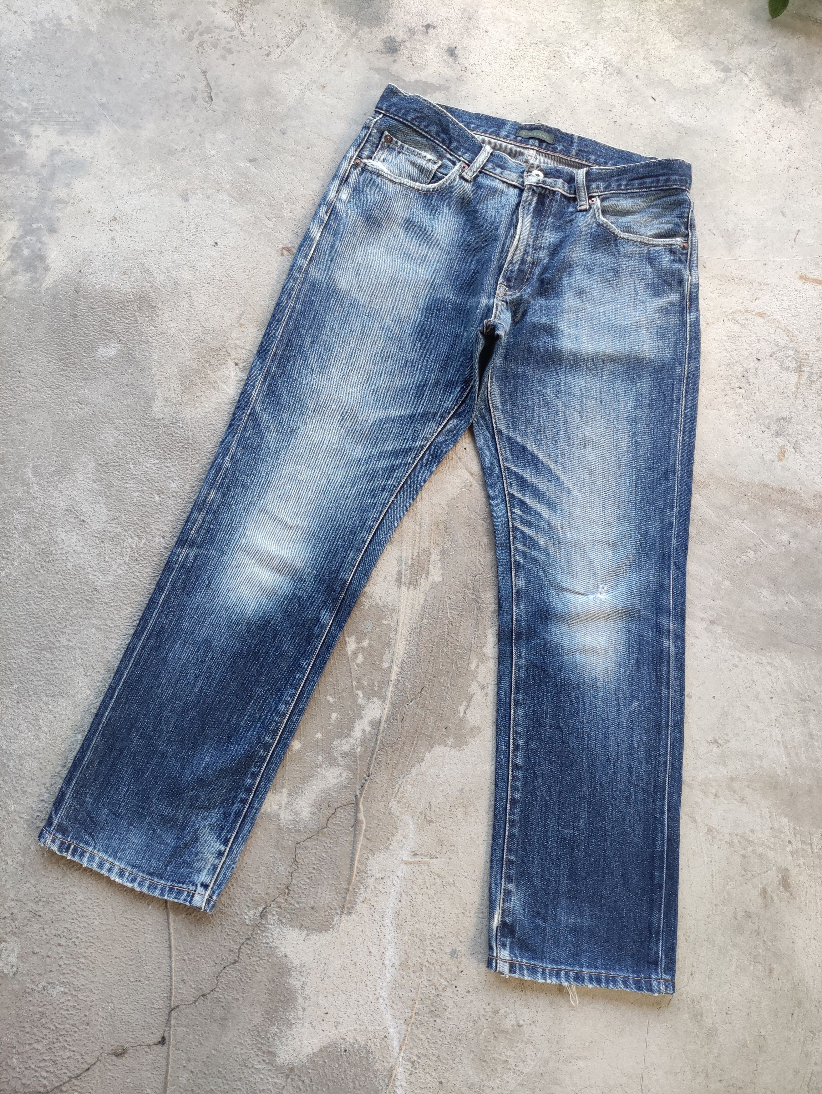 Japanese Brand Vintage Japanese Jean Distressed Faded Denim Size US 34 / EU 50 - 2 Thumbnail