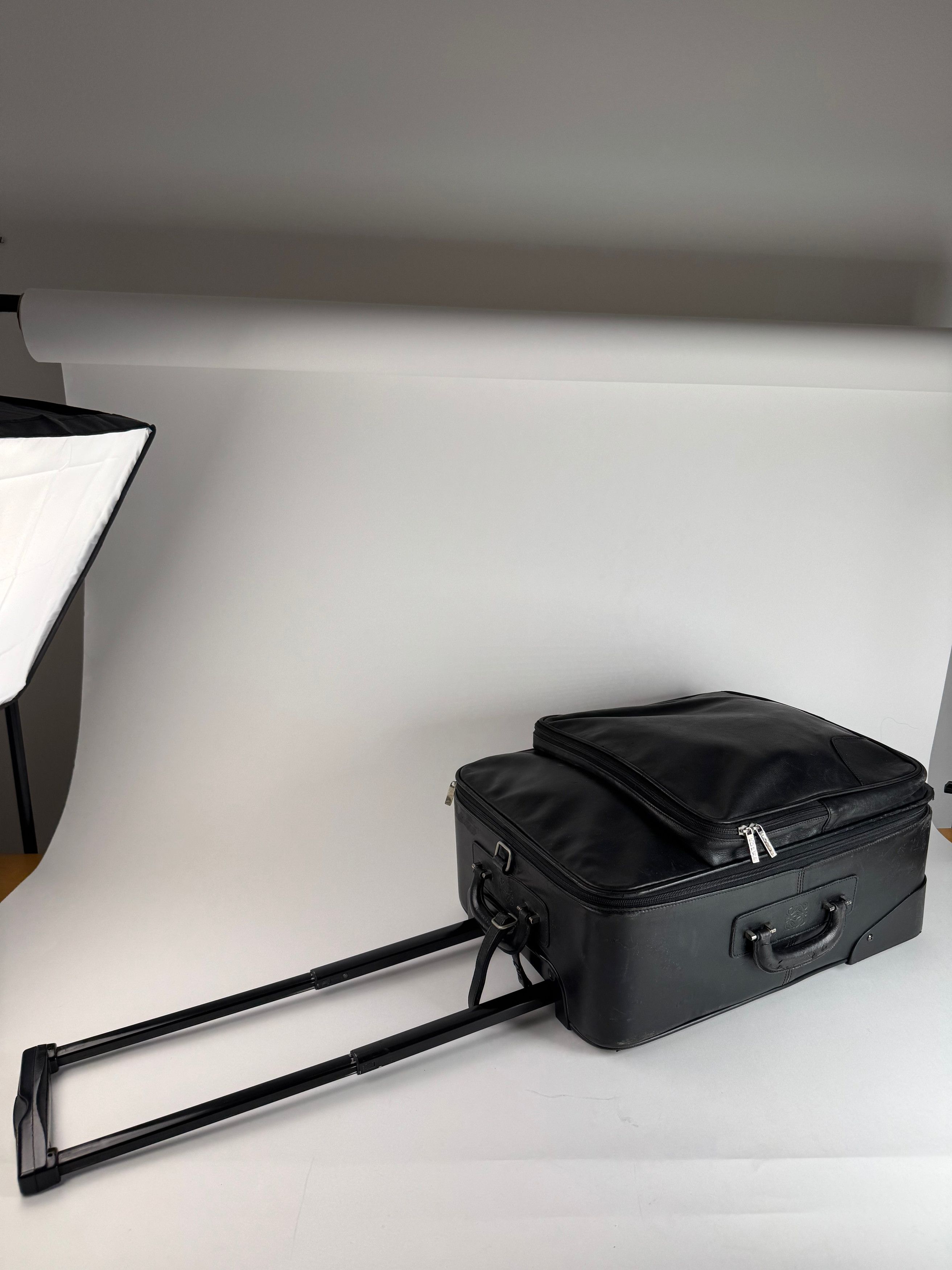 Vintage Madrid Leather Suitcase / Trolley Black, Women's