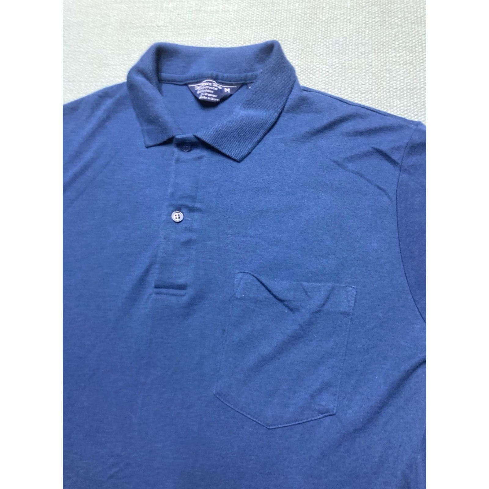 Vintage VINTAGE 80s Navy Blue Polo Shirt Short Sleeve Mens M JCPenney Poly Cotton 80s Polo Navy Blue Workwear Casual Shirt Mens Size US M / EU 48-50 / 2 - 3 Thumbnail