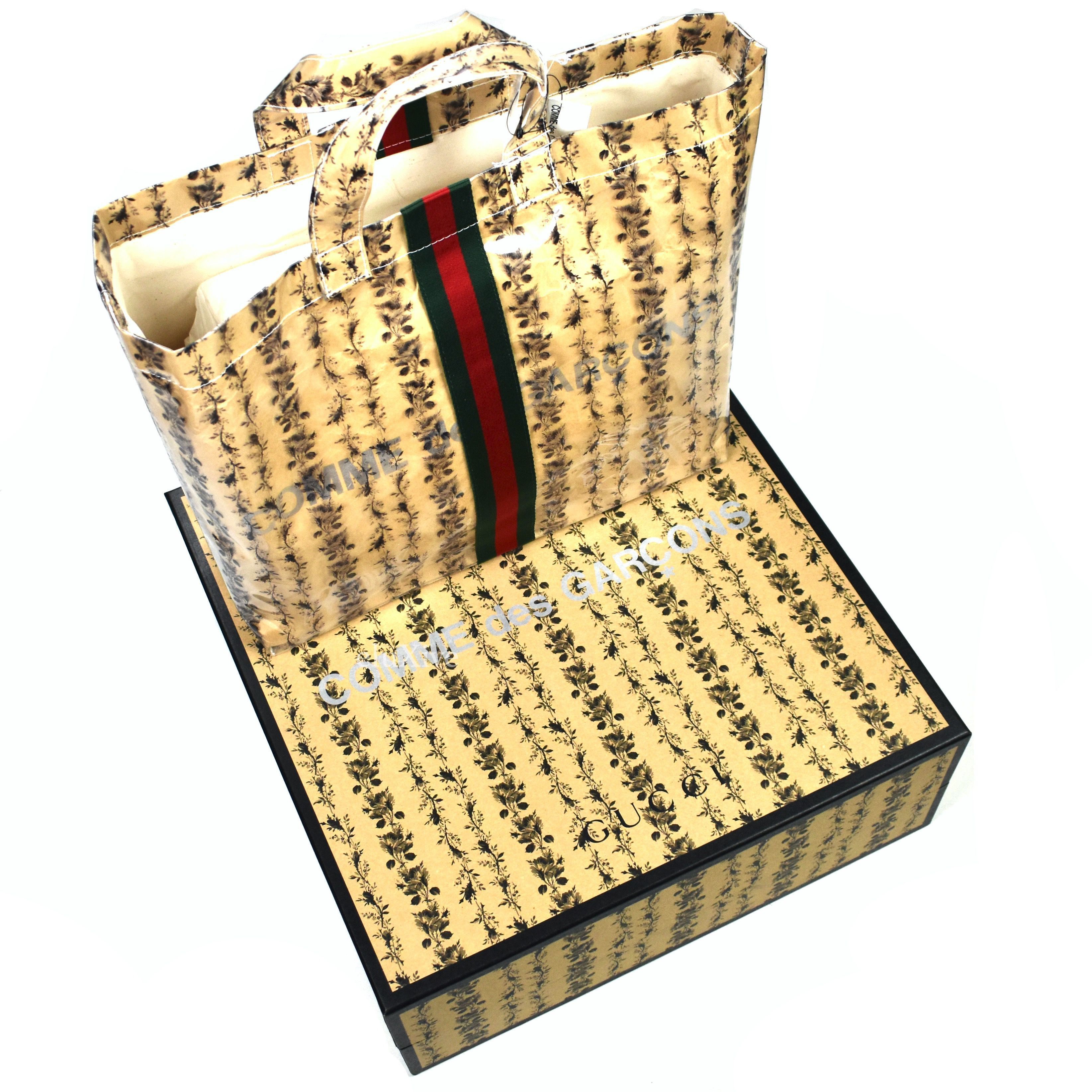 Comme des Garcons × Gucci CDG Gucci Brown Floral Paper Plastic Tote Bag Size ONE SIZE - 1 Preview