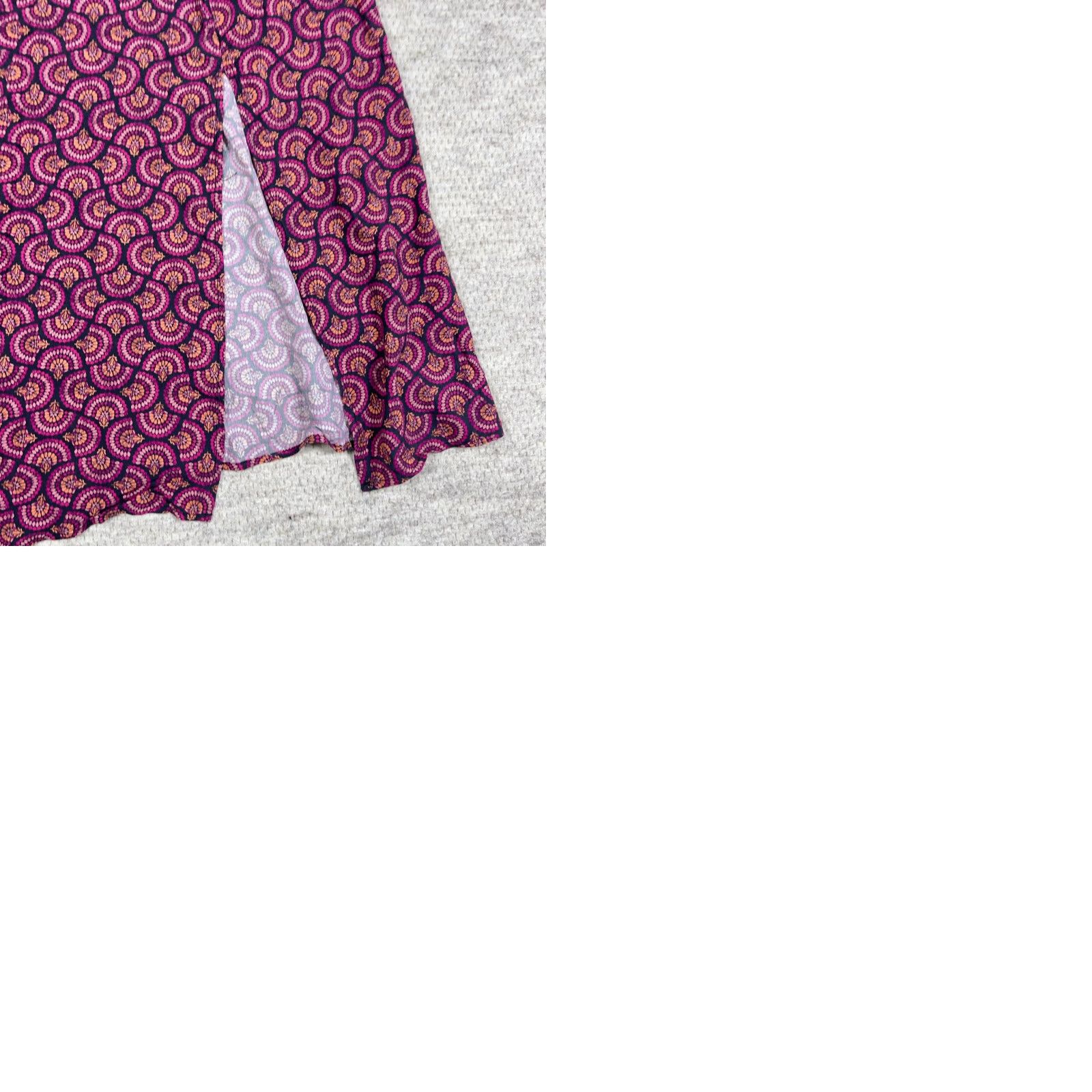 Marine Layer Marine Layer Ryan Skirt Women 12 Purple Fan Print Boho Geometric Midi Slip Size 34" / US 12 / IT 48 - 9 Thumbnail