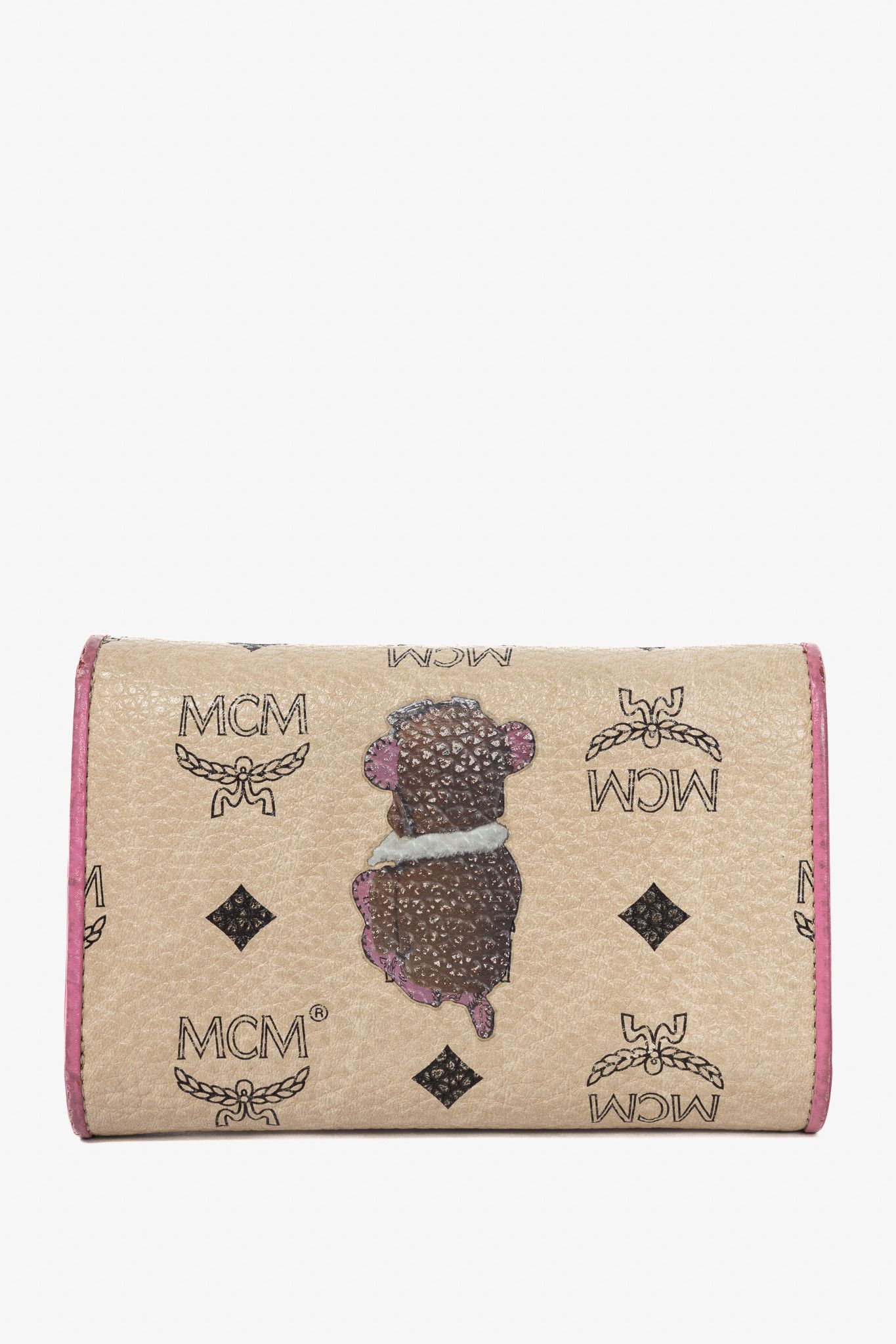 MCM MCM Beige Leather Monogram & Bear-Print Wallet Size ONE SIZE - 4 Thumbnail