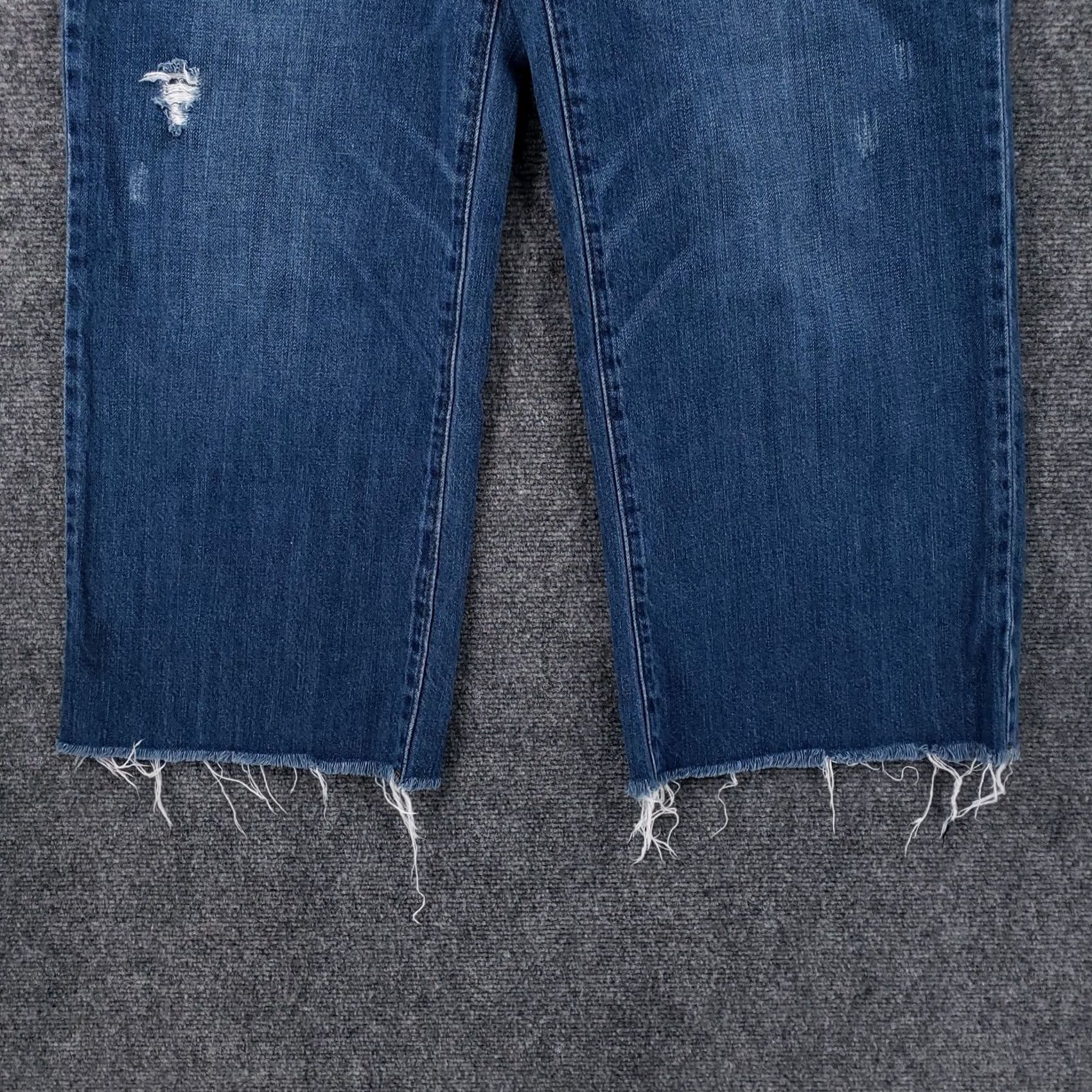 Vintage WAX JEAN Womens Jeans High Rise Cropped Straight Leg Medium Blue Denim Juniors 5/27 Size 27" / US 4 / IT 40 - 5 Thumbnail