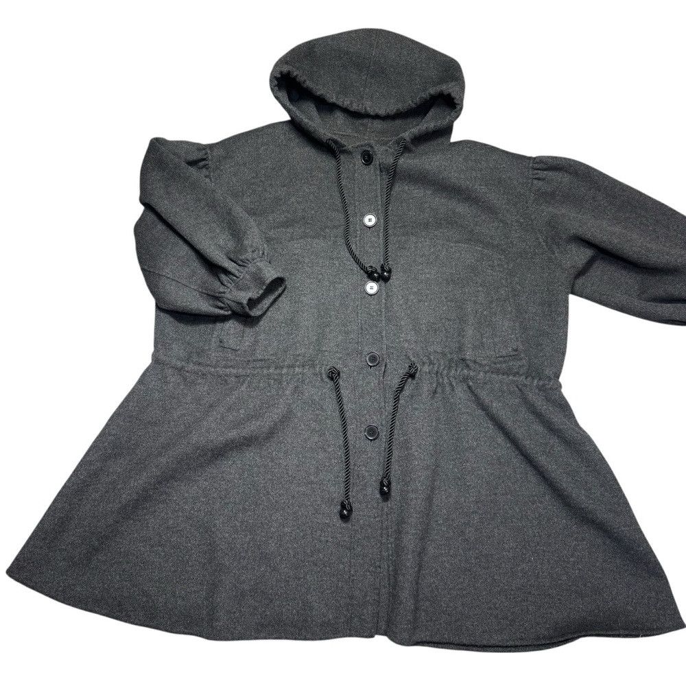 DKNY DKNY Wool Cashmere Grey Hooded Parka Size 3XL Size 3XL / US 20-22 - 2 Thumbnail