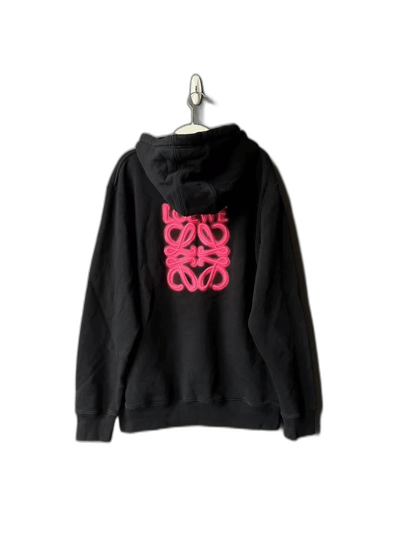 Loewe Loewe Black Hoodie with Pink Logo-yf Size US M / EU 48-50 / 2 - 1 Thumbnail