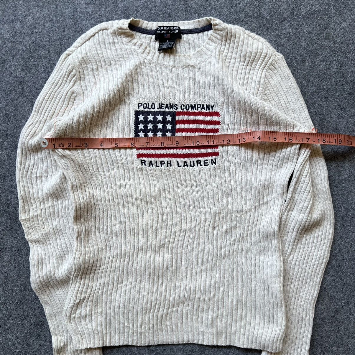 Designer × Polo Ralph Lauren × Vintage Vintage Polo Ralph Lauren American Flag Knit Sweater Size S / US 4 / IT 40 - 7 Thumbnail