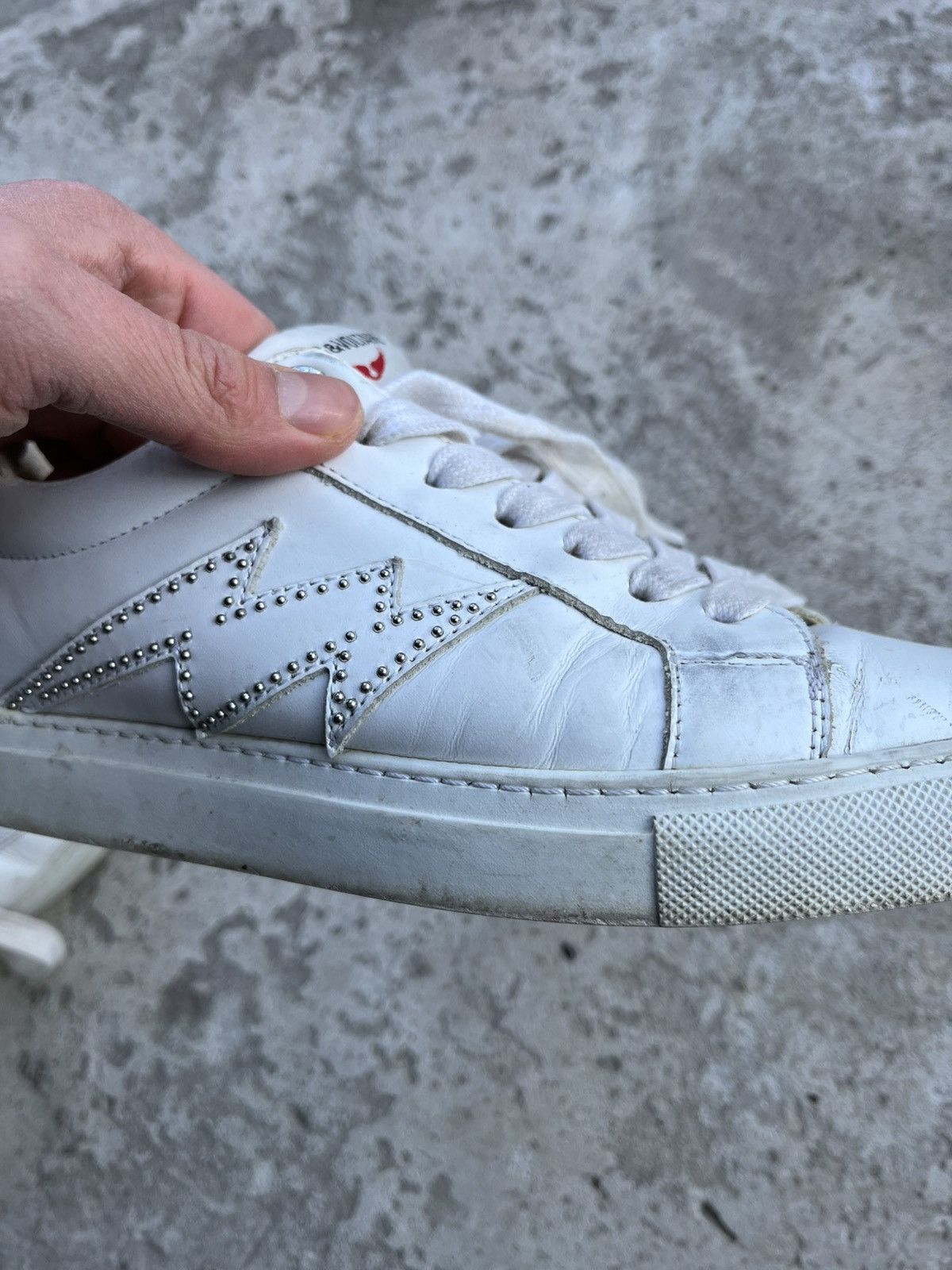 Zadig & Voltaire Zadig & Voltaire Distressed Low Top Sneakers Leather Shoes Size US 8 / IT 38 - 15 Thumbnail