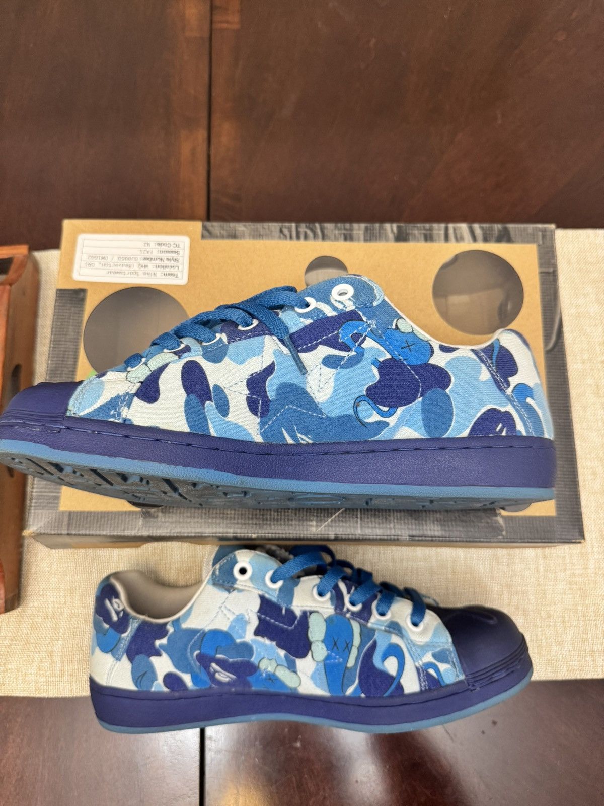 Bape × Kaws Kaws Ultra Skull Sta Sneakers Bape Sta Abc Camo Blue Size US 9.5 / EU 42-43 - 6 Thumbnail
