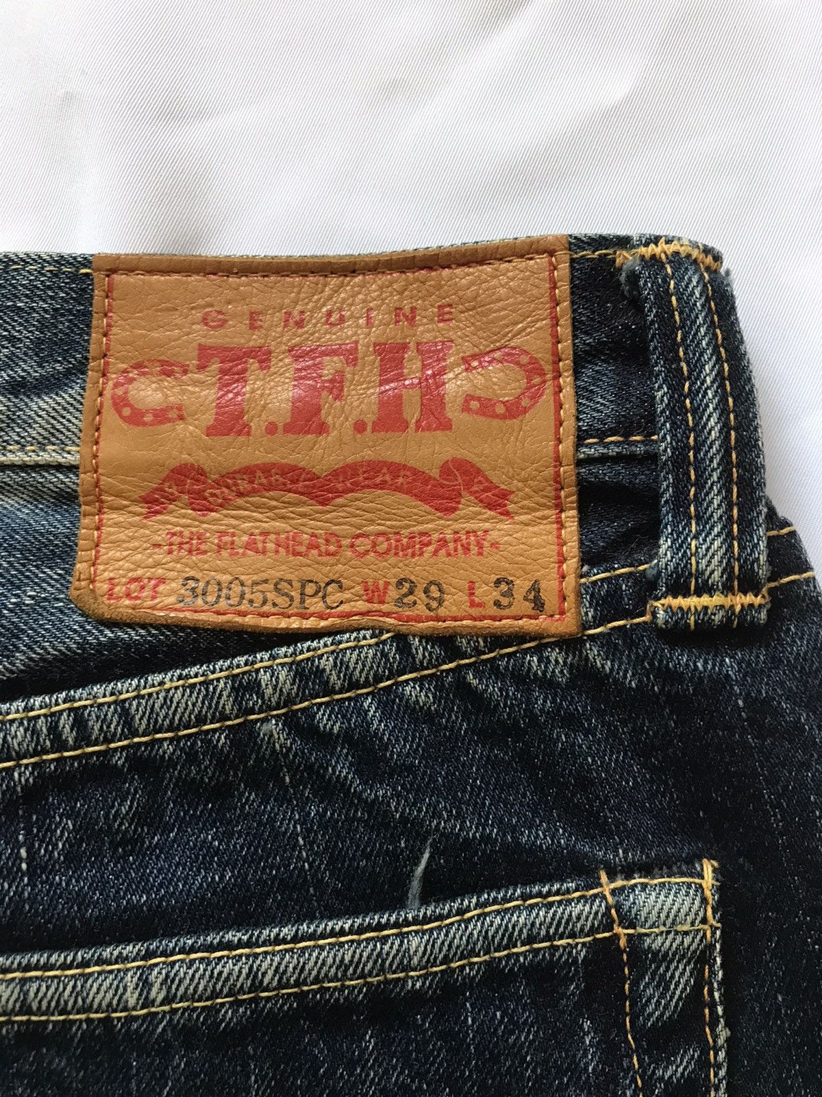 The Flat Head THE FLAT HEAD LOT 3005SPC SELVEDGE DISTRESSED JEANS Size US 29 - 7 Thumbnail