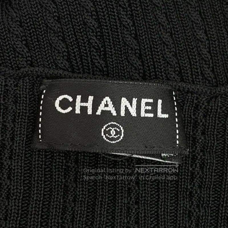 Chanel Chanel Black Ribbed Sleeveless Top . Size XXS / US 00 / IT 34 - 6 Thumbnail