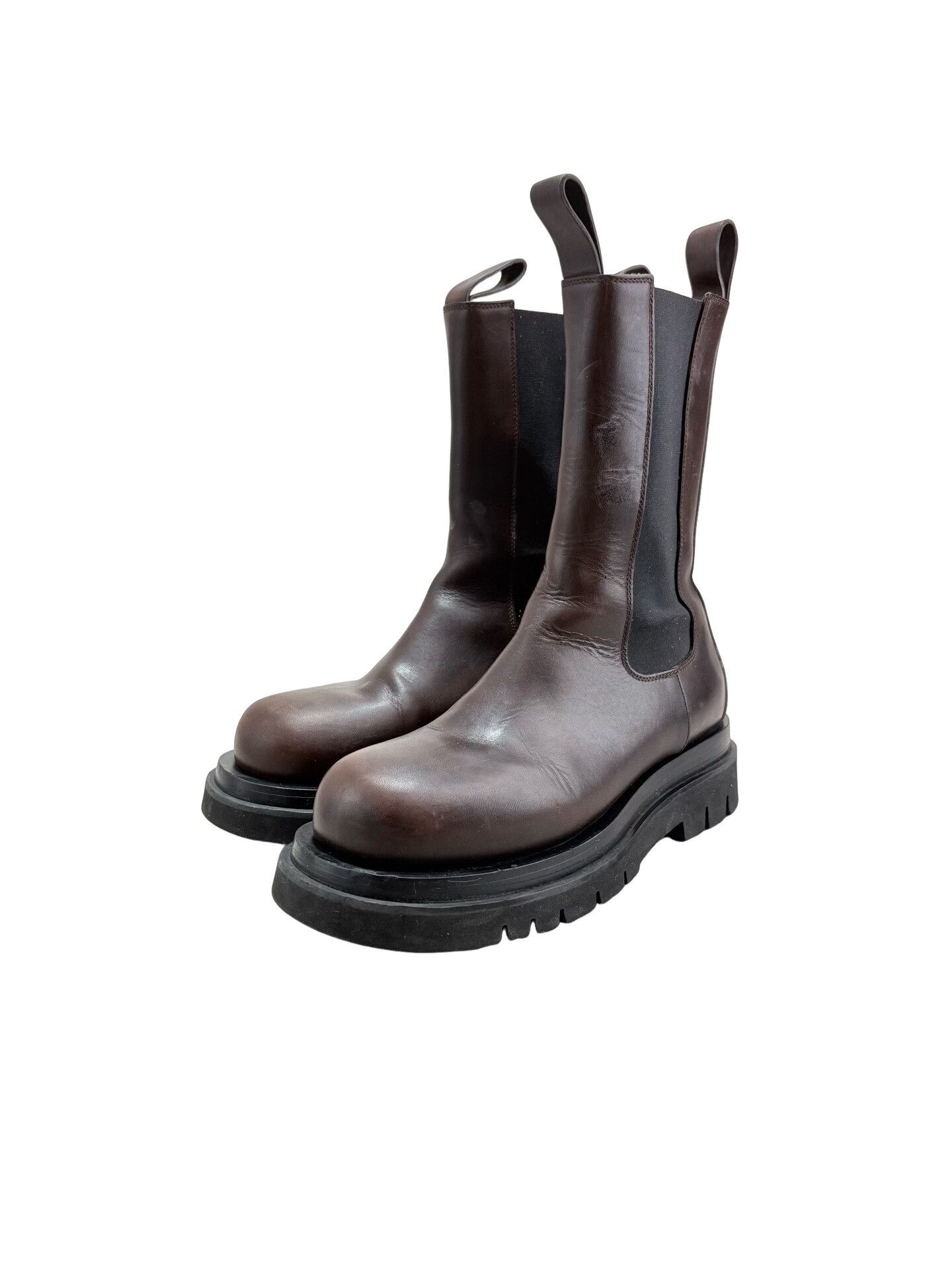 Bottega Veneta Bottega Veneta Brown Leather Lug Boots 39 Size US 6 / EU 39 - 1 Thumbnail
