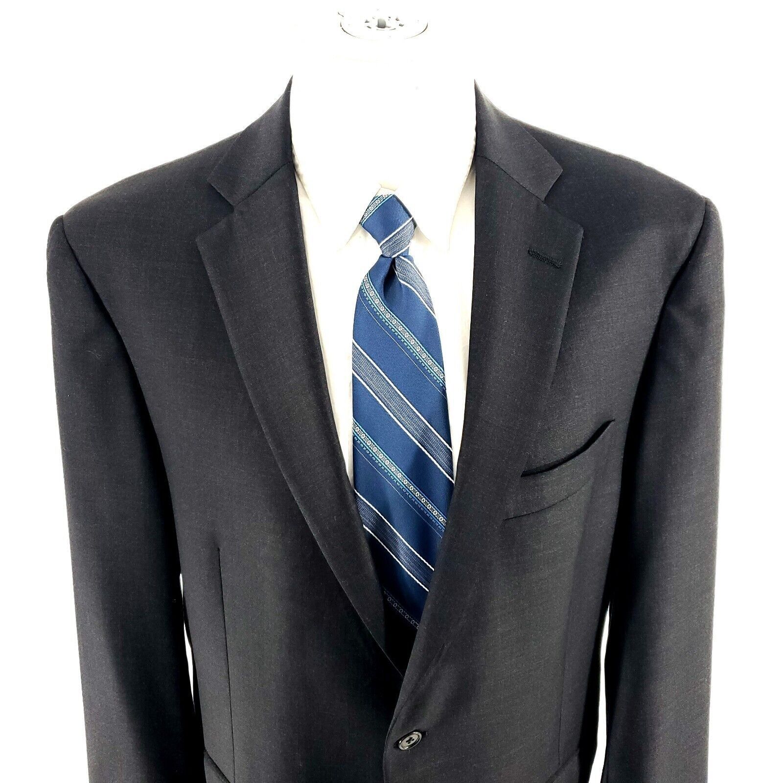 Hart Schaffner Marx Hart Schaffner Marx Wool 2 Button Blazer 44R Gray Suit Jacke Size 44R - 1 Thumbnail