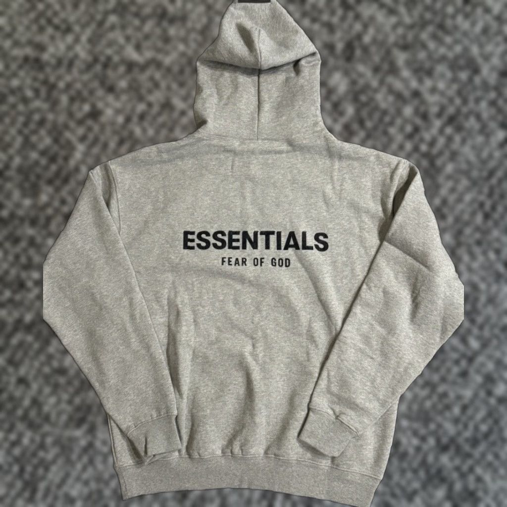 Fear Of God Essentials Hoodie FW22 Dark Oatmeal M Mens Hoodie Logo Pullover Hooded Oversized Gray/Natural Cotton Polyester Brand New NWT
