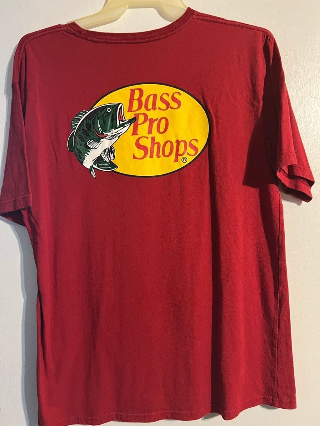 Bass Pro Shops Men's Bass Pro Shops Red Short Sleeve Tee L with Yellow Logo Size US L / EU 52-54 / 3 - 2 Thumbnail
