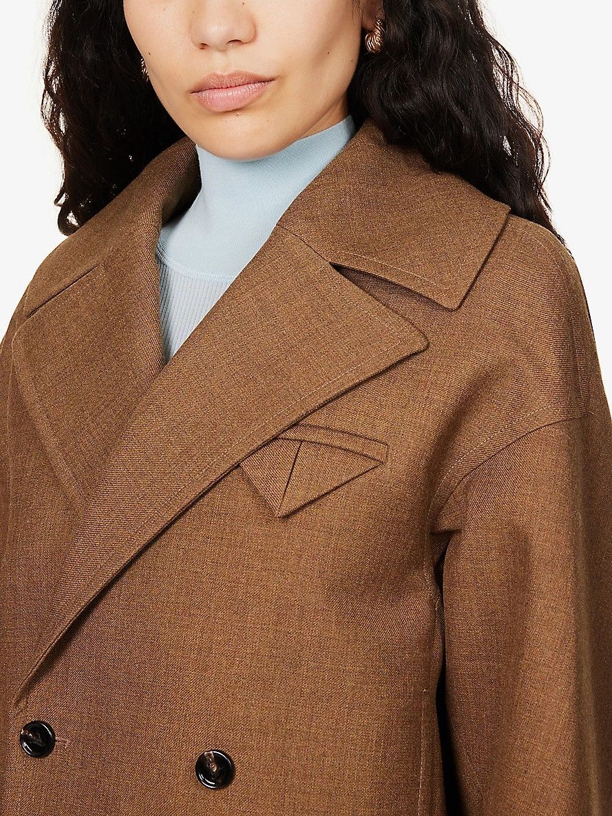 Bottega Veneta o1n1vont0325 Structured Split Wool Blouson Jacket in Brown Size M / US 6-8 / IT 42-44 - 6 Thumbnail