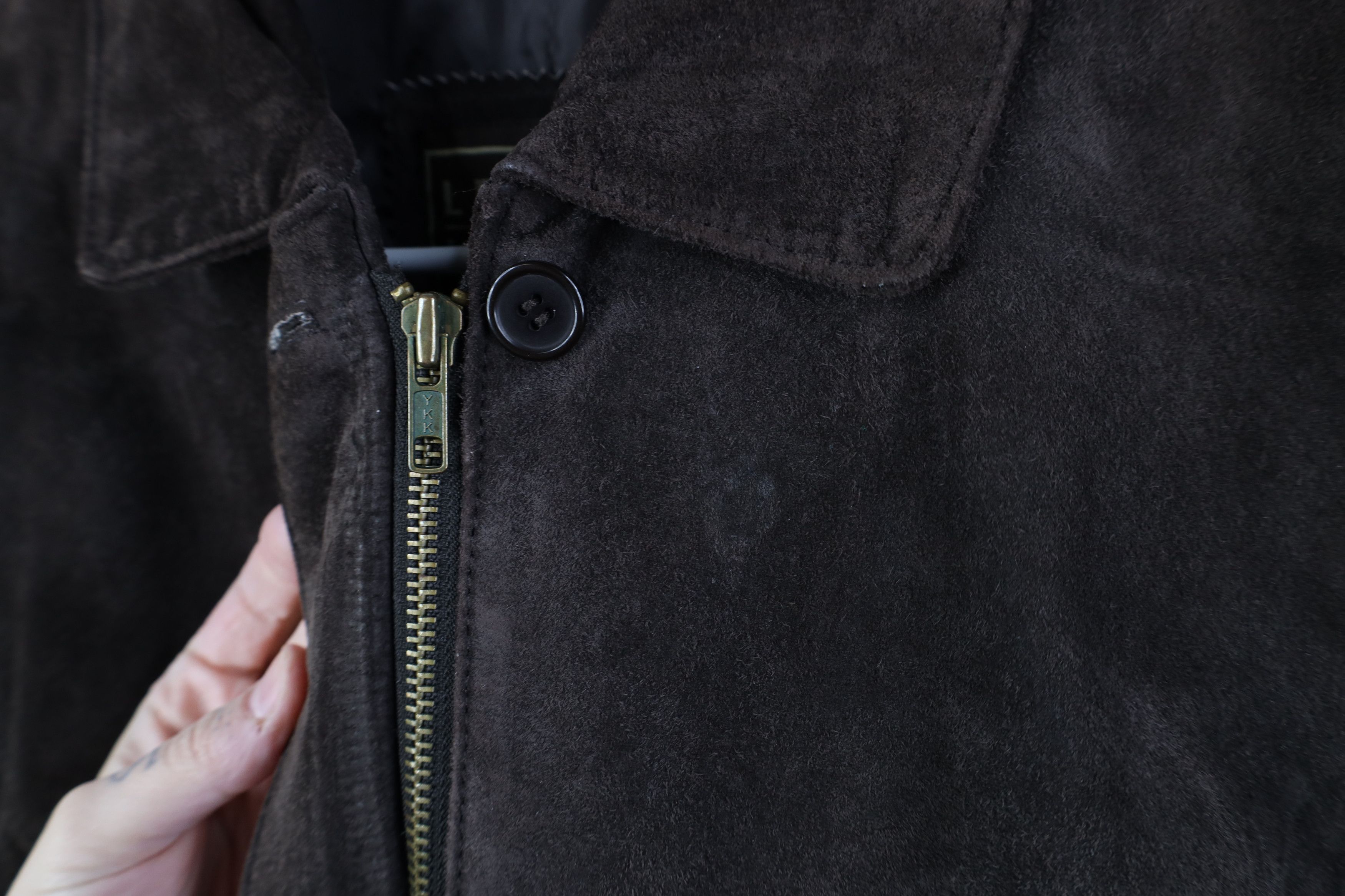 Vintage Vintage 90s Streetwear Suede Leather Full Zip Jacket Size L / US 10 / IT 46 - 5 Thumbnail