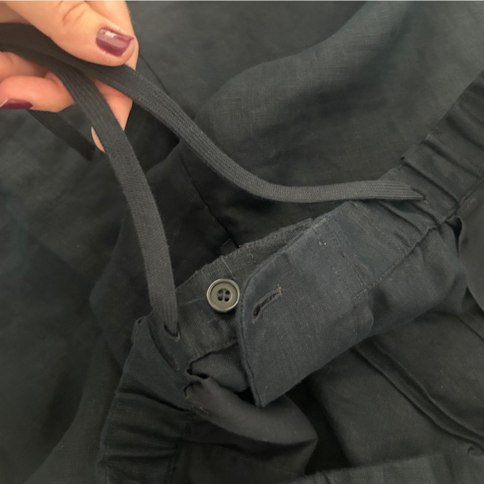 Cos NEW COS navy blue recycled linen drawstring pants 34R Size US 34 / EU 50 - 6 Thumbnail