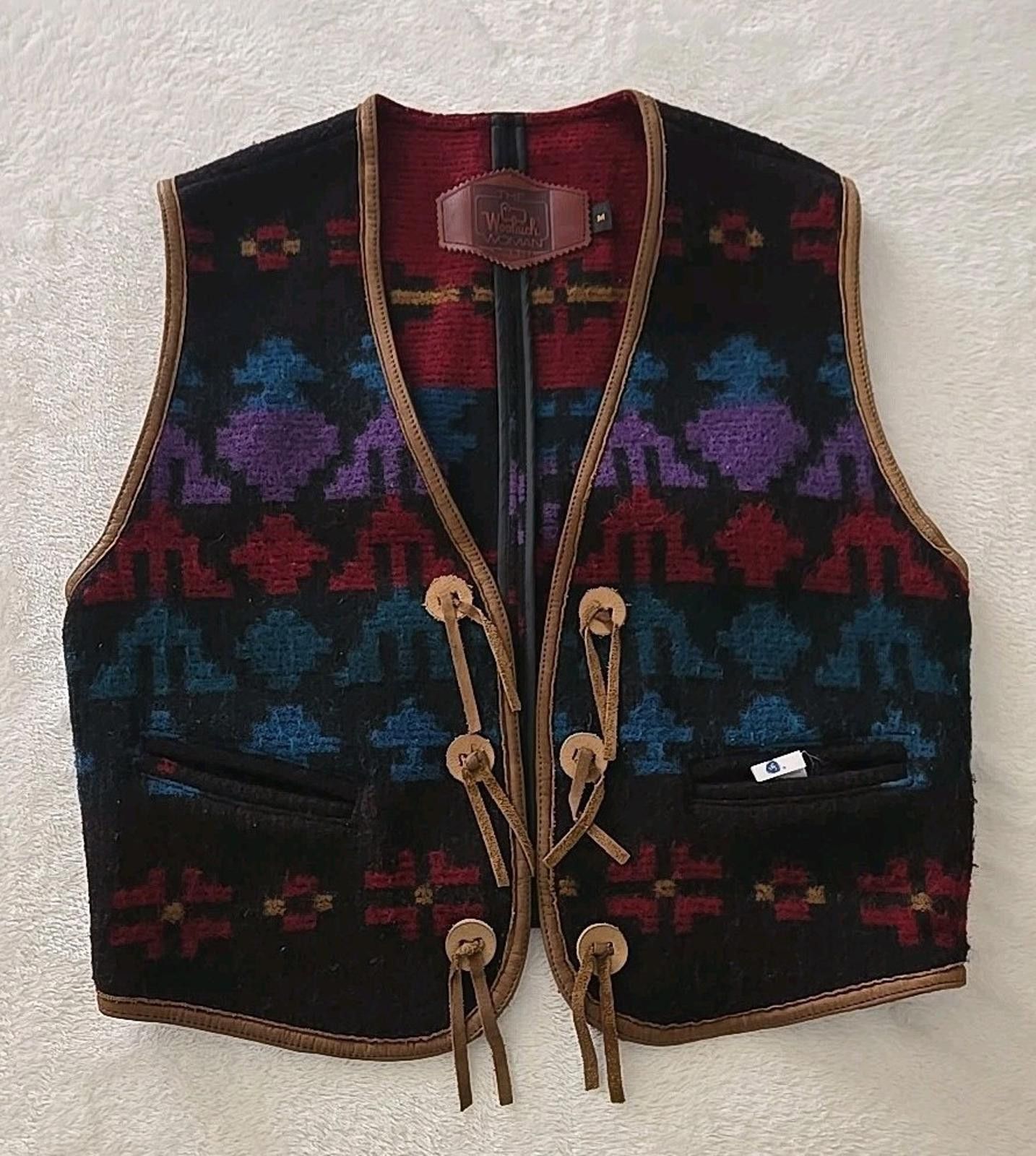 Woolrich Woolen Mills Woolrich Womens M Vintage Wool Vest with Geometric Pattern Size M / US 6-8 / IT 42-44 - 1 Thumbnail