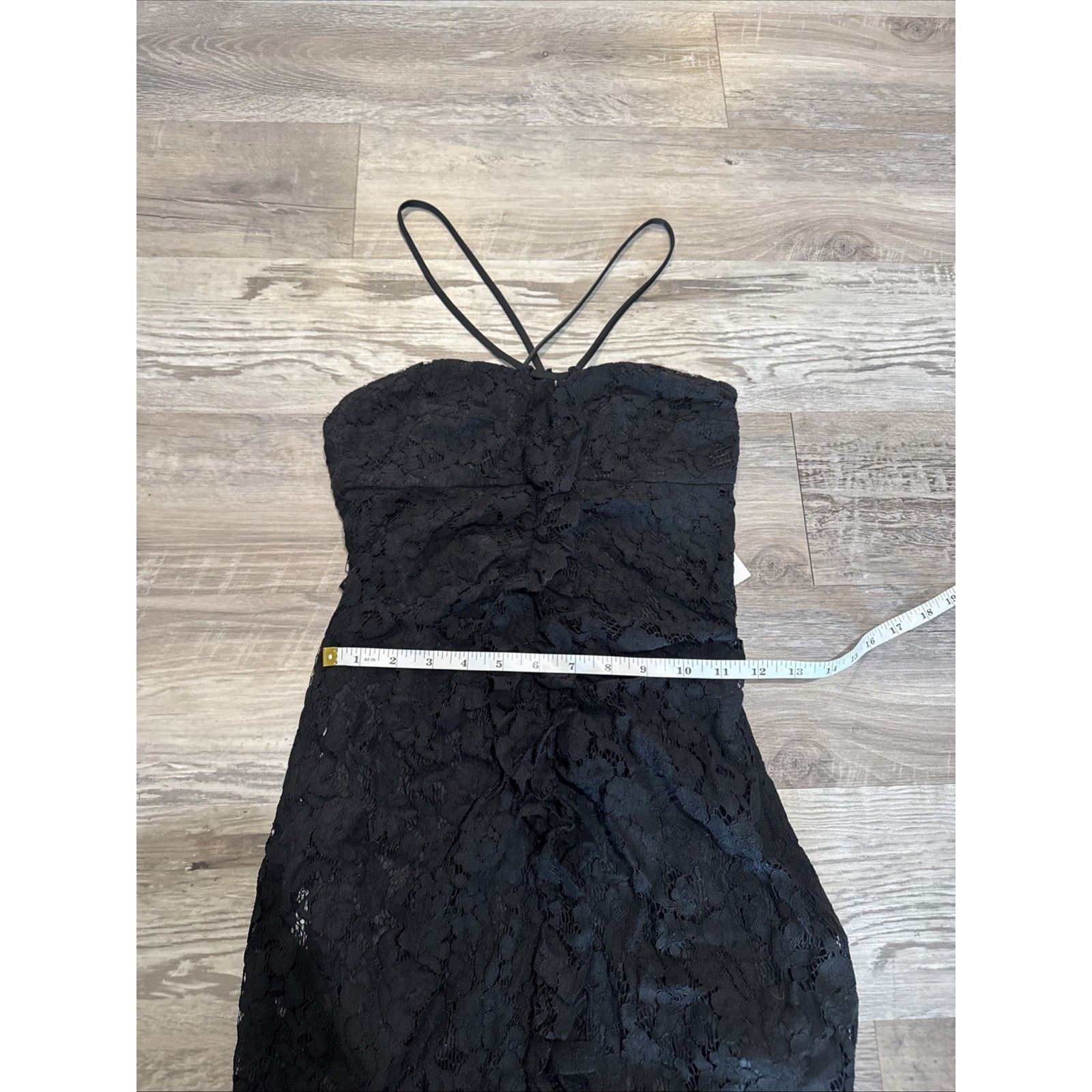 Zara Zara Womens Lace Mini Dress Draped XS Black Ruffled Floral Size XS / US 0-2 / IT 36-38 - 6 Thumbnail