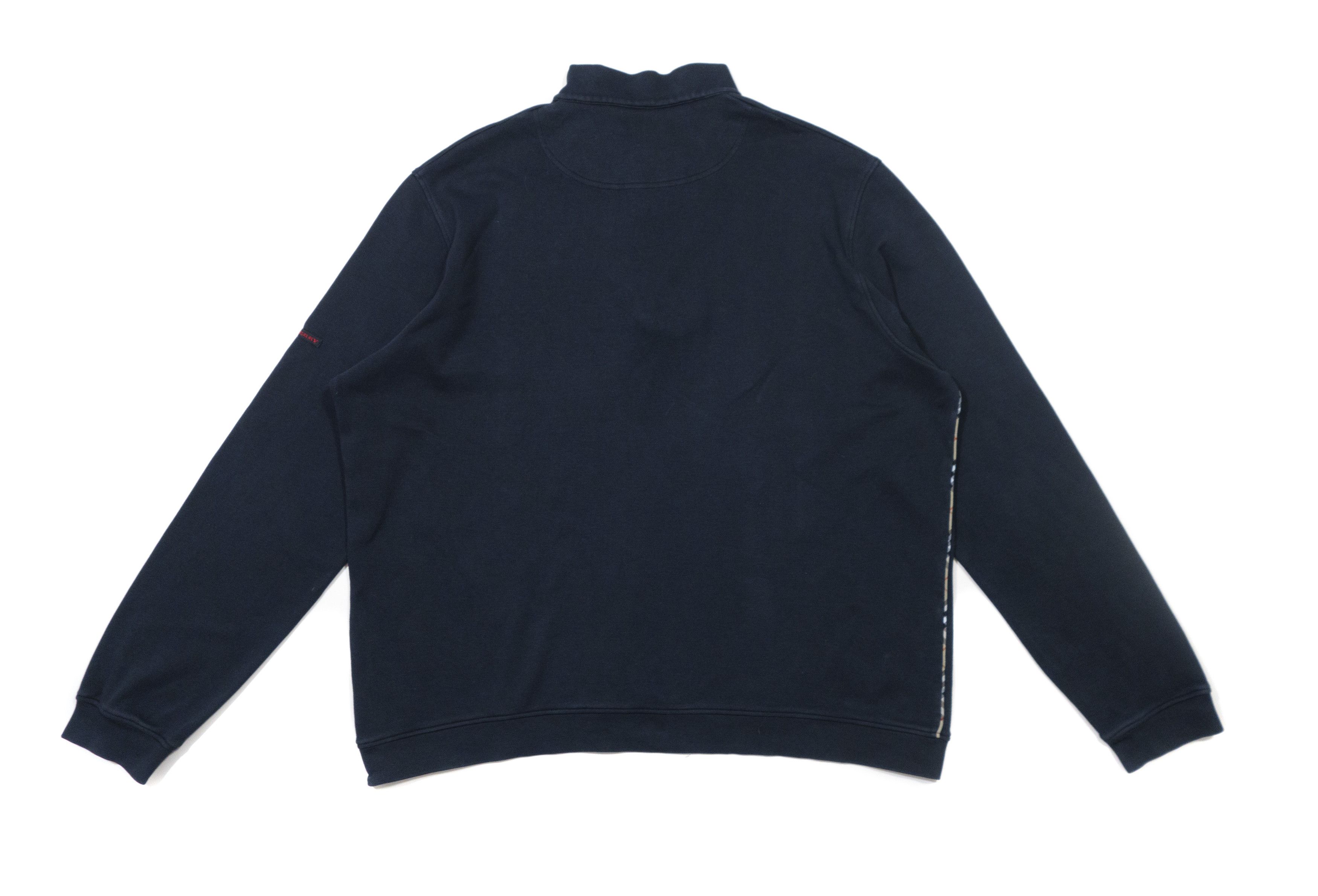 Burberry 00s Golf Quarter Zip High Neck Sweatshirt Vintage Size US XXL / EU 58 / 5 - 2 Thumbnail