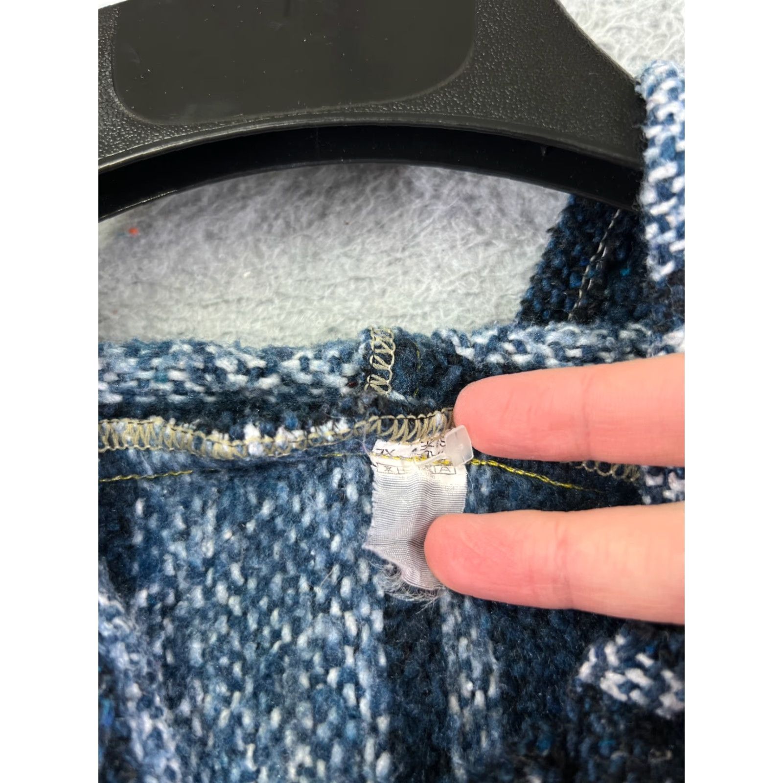 Vintage Baja Hoodie Men XL Blue Stripe Pocket Sweater Drug Rug Poncho Mexico Hooded Pullover All Seasons Casual Cardi B Size US XL / EU 56 / 4 - 7 Thumbnail