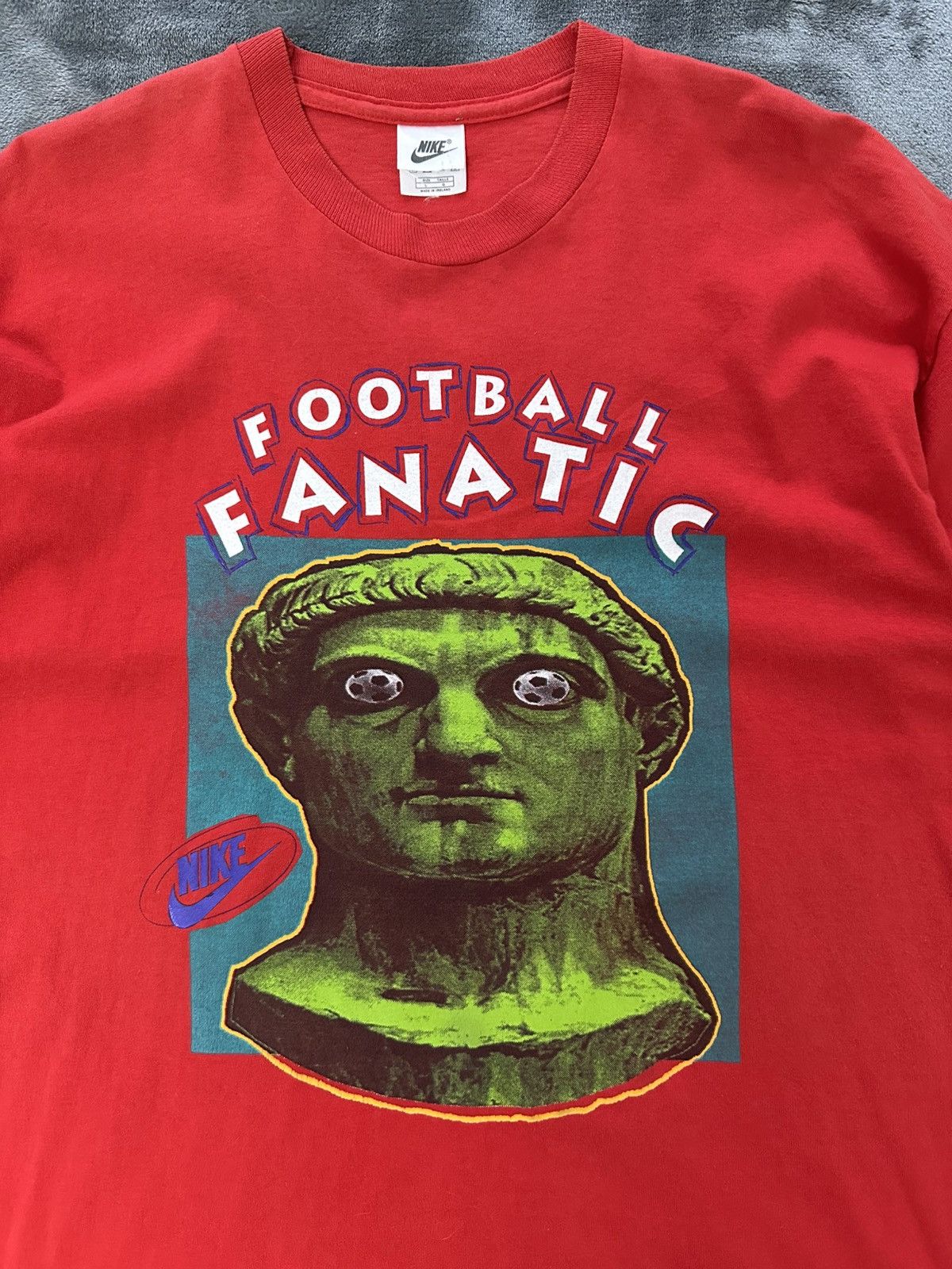 Nike × Vintage ULTRA RARE Nike Football Fanatic Vintage Tee 1990 Italia W C Size US L / EU 52-54 / 3 - 2 Thumbnail