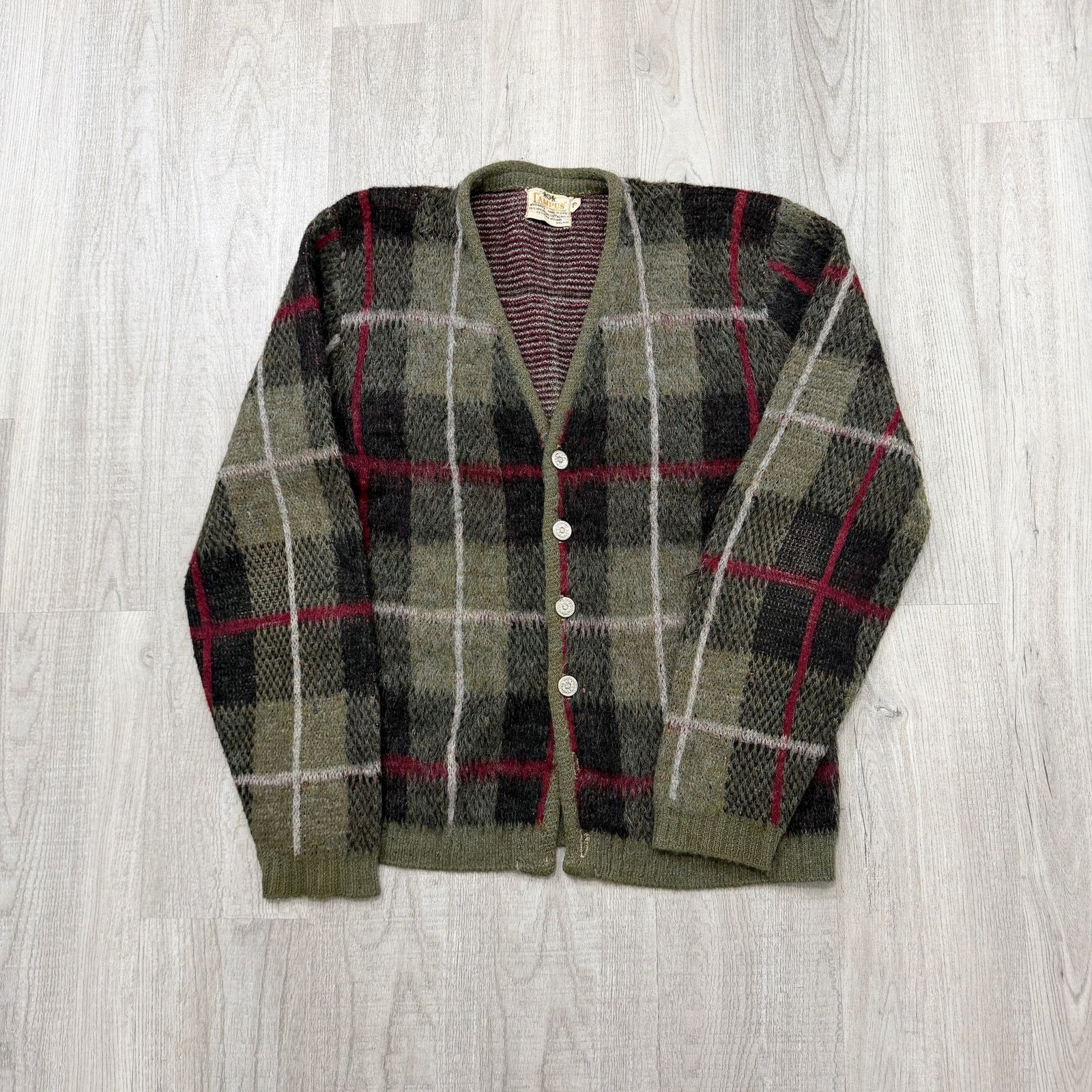 Vintage Campus Mohair Cardigan Sweater Small Cobain Fuzzy