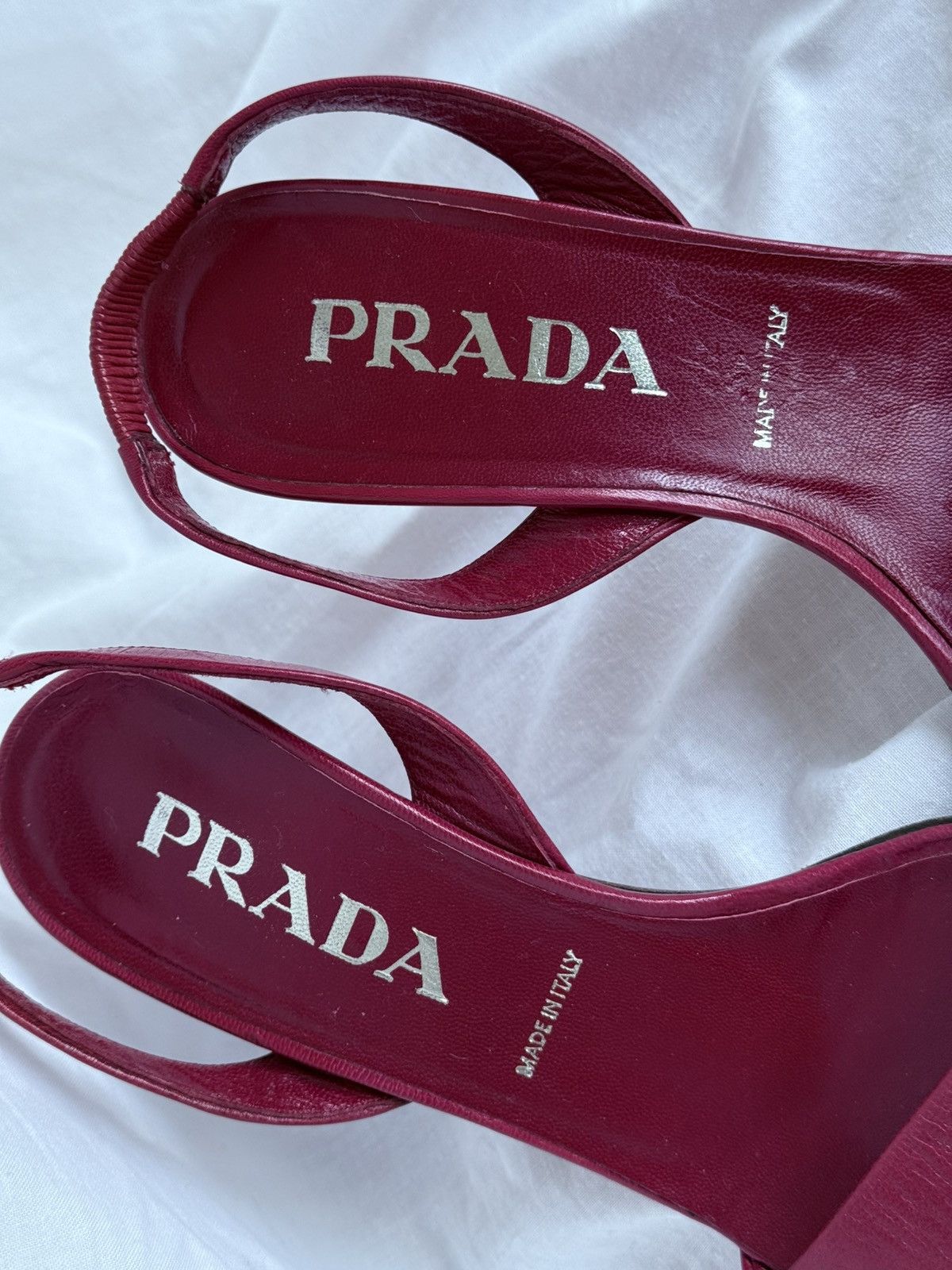 Prada Prada Vintage Red Leather Sandals Heels Size US 8 / IT 38 - 5 Thumbnail