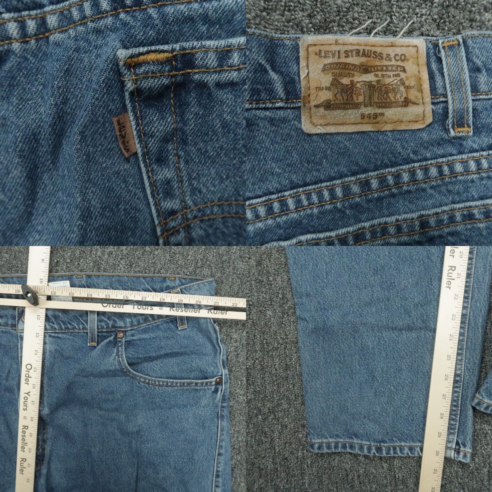 Levi's VINTAGE Levi's Jeans Men 42x30 Blue 545 Loose Orange Tab Baggy Wide Leg Relaxed 5-Pocket Denim Cotton Belt Loops Button Zip Mens Regular 42 in Blue Size US 42 / EU 58 - 8 Thumbnail