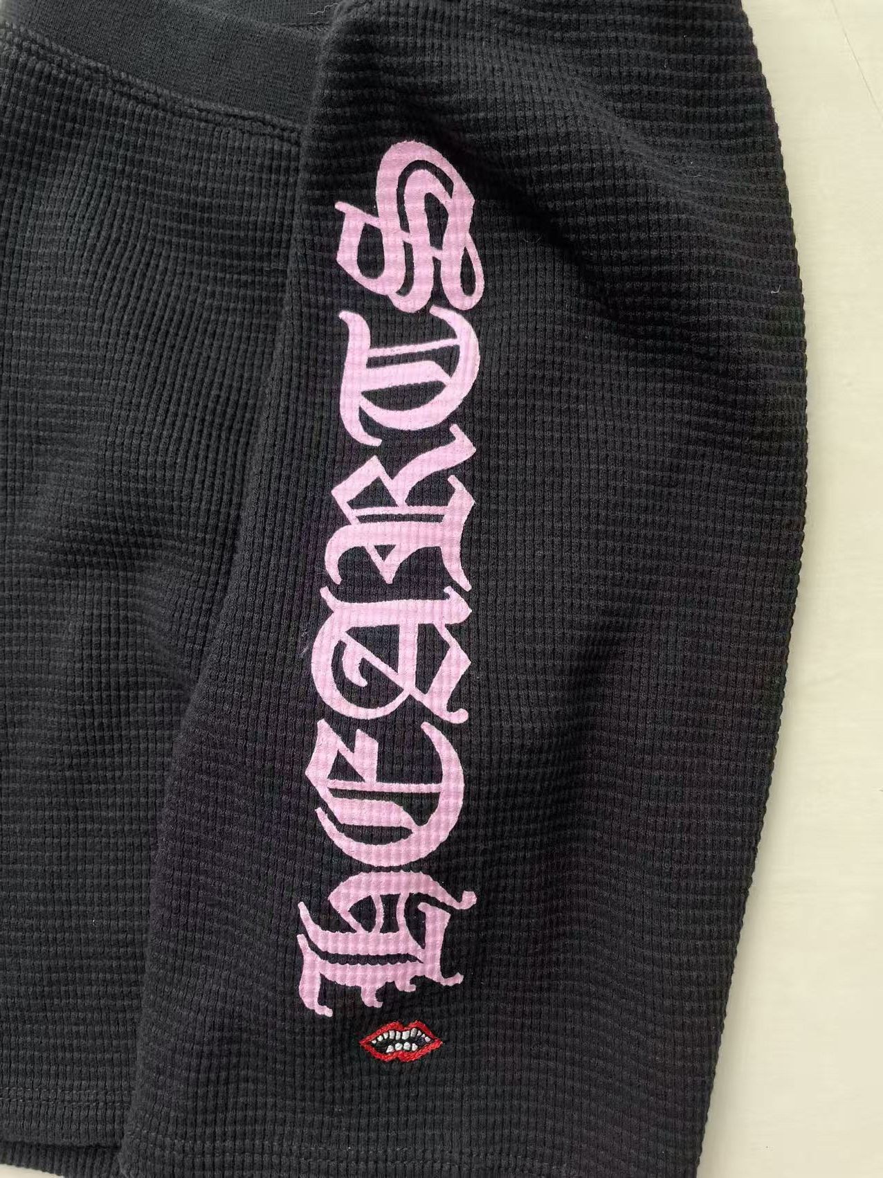 Chrome Hearts Chrome Hearts Pink Script Logo Waffle Thermal Bike Shorts Size US 29 - 3 Thumbnail
