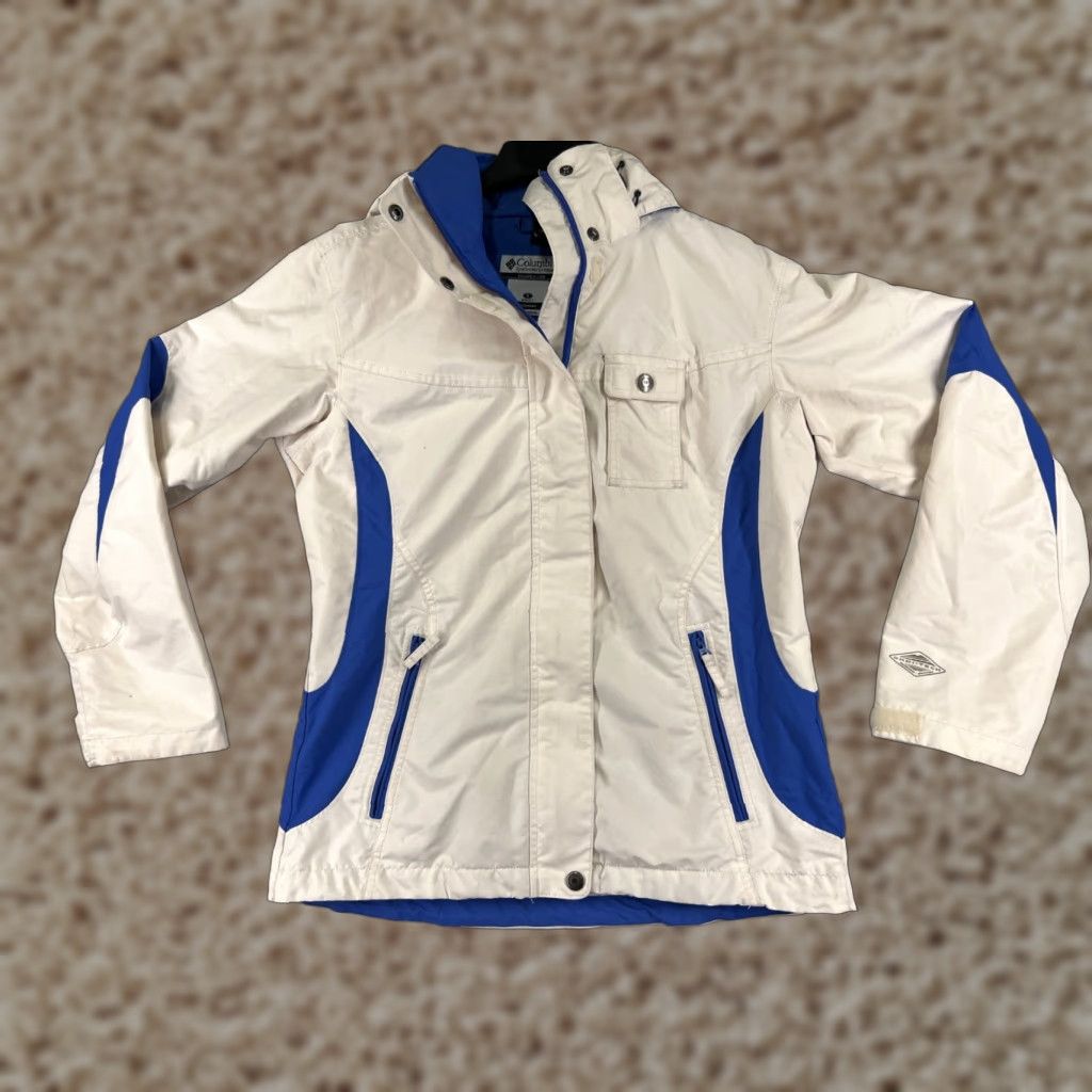 Vintage VINTAGE Columbia Jacket Women Small White Blue Omni-Tech Waterproof Breathable Size S / US 4 / IT 40 - 1 Thumbnail