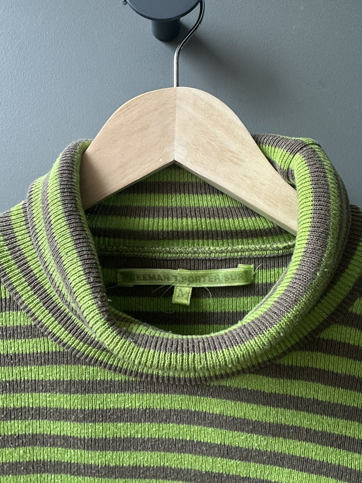 Freeman T. Porter Freeman T. Porter Green Brown Stripped Ribbed Turtleneck Size M / US 6-8 / IT 42-44 - 3 Thumbnail