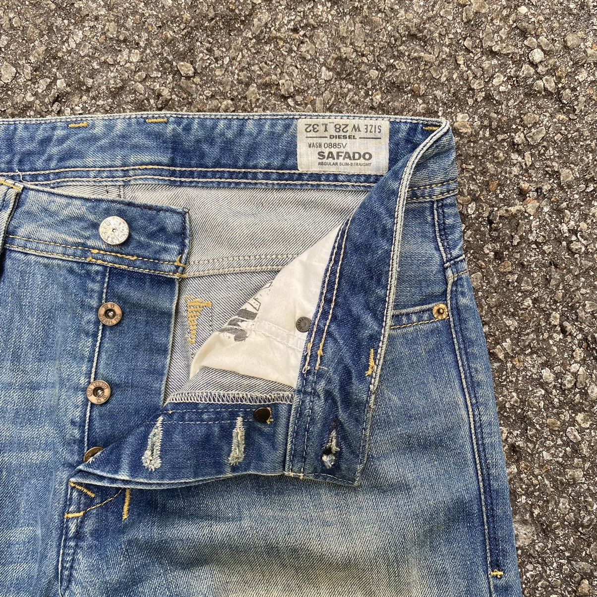 Diesel × Japanese Brand Vintage Diesel Safado Denim Blue Wash Slim Straight Jeans Size US 29 - 6 Thumbnail