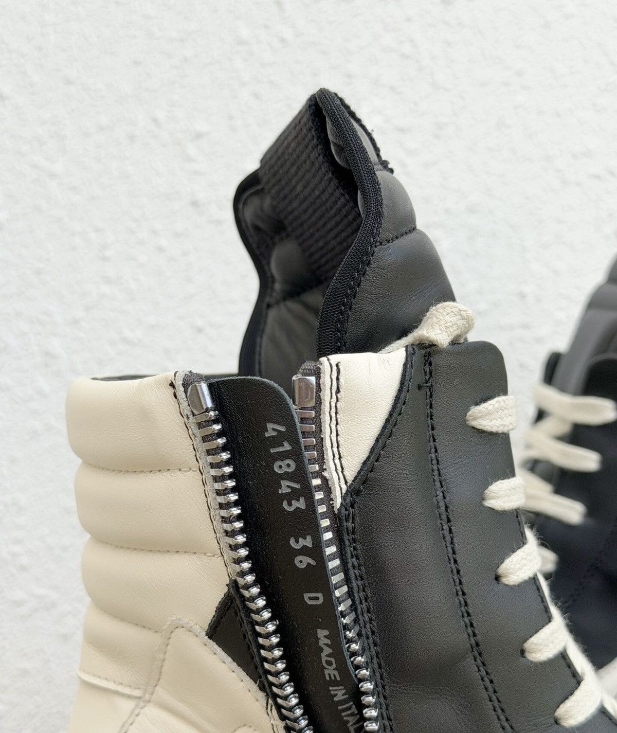 Rick Owens Rick Owens Geobasket High-Top Sneakers Black & White Size US 5 / IT 35 - 8 Thumbnail