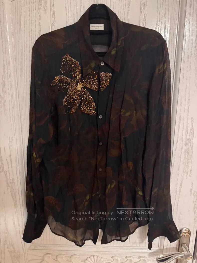 Dries Van Noten Dries Van Noten Heavy-Detailed Embroidered Beaded Shirt Size US S / EU 44-46 / 1 - 1 Thumbnail
