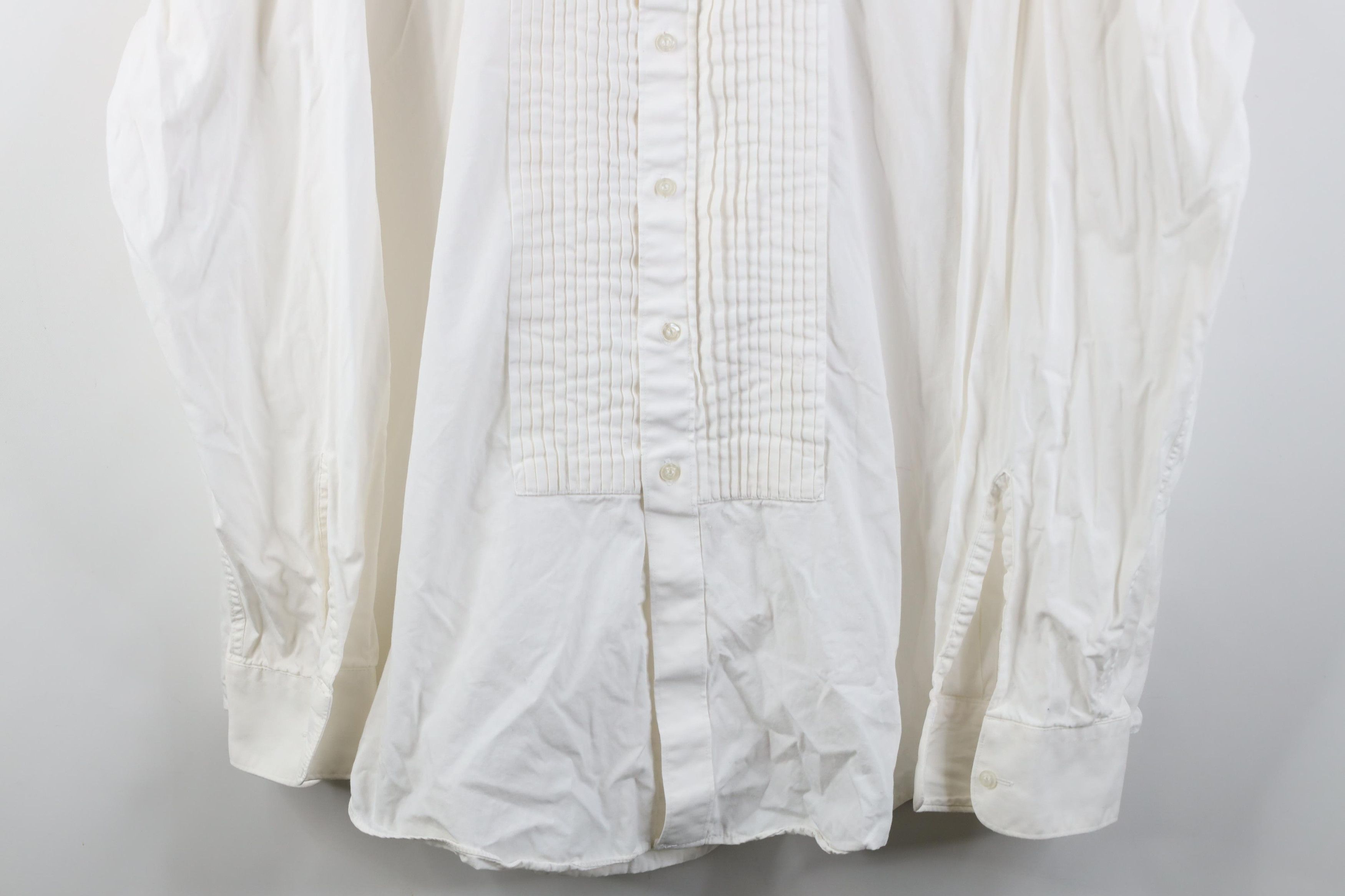 Vintage Vintage 90s Ruffled Prom Wedding Button Shirt White Cotton Size US XXL / EU 58 / 5 - 3 Thumbnail