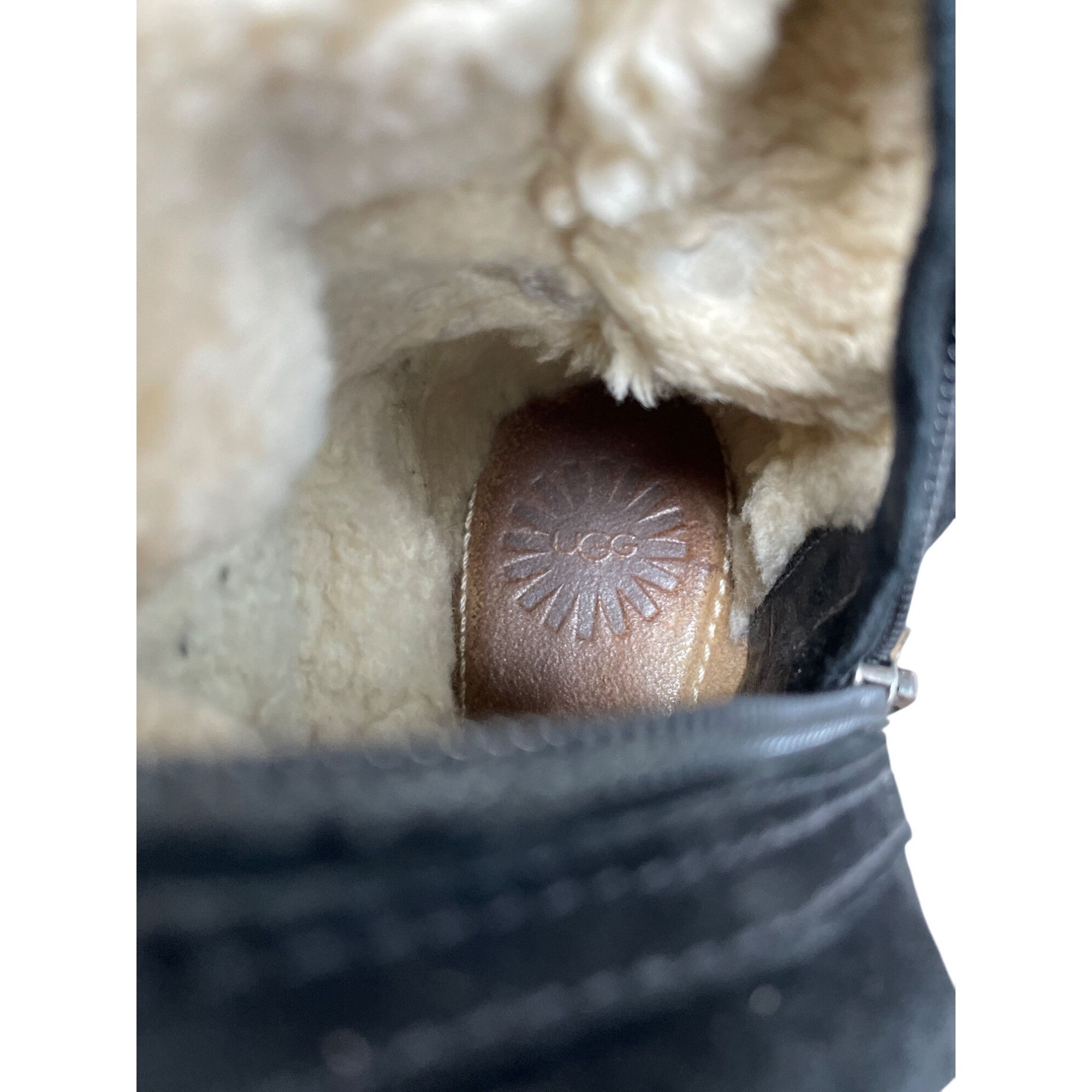 Ugg UGG Australia Womens Black Leather Sheep Lined Knee Winter B Size US 9 / IT 39 - 9 Thumbnail