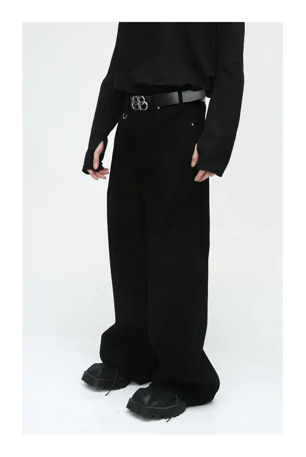 Japanese Brand American high street simple style black loose casual jeans Size US 32 / EU 48 - 4 Thumbnail