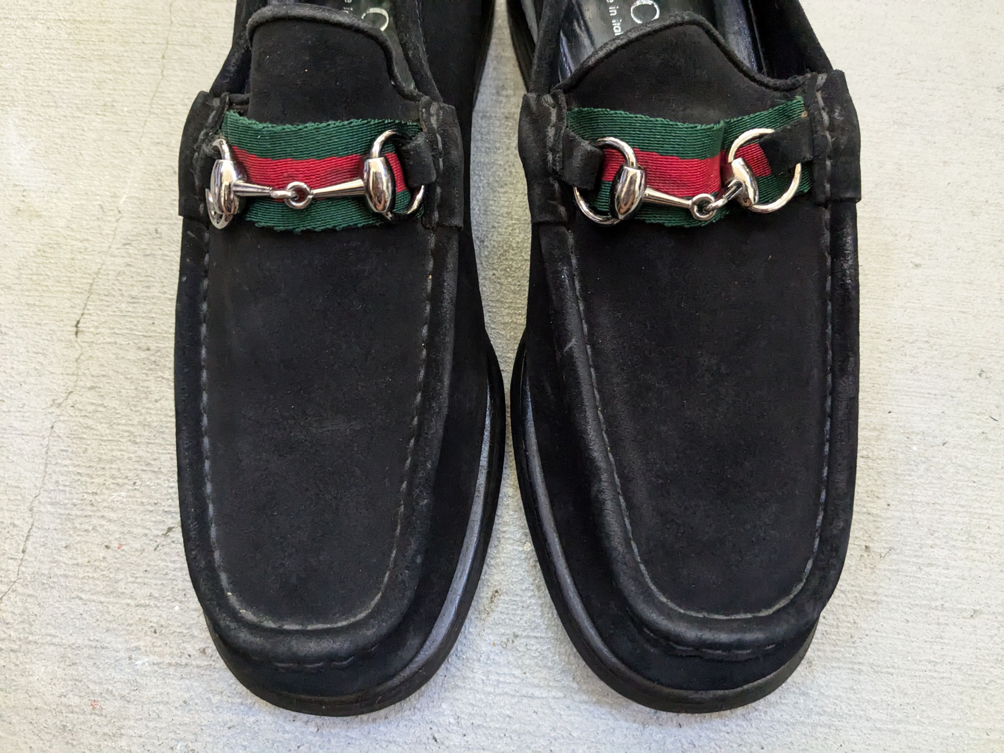 Gucci Gucci Horsebit Loafers Black Suede 8 D Web Snafflebit Size US 8 / EU 41 - 3 Thumbnail