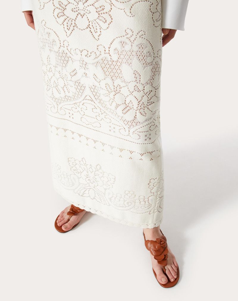 Valentino o1y0326 Maxi Skirt in Ivory Size 27" / US 4 / IT 40 - 4 Thumbnail