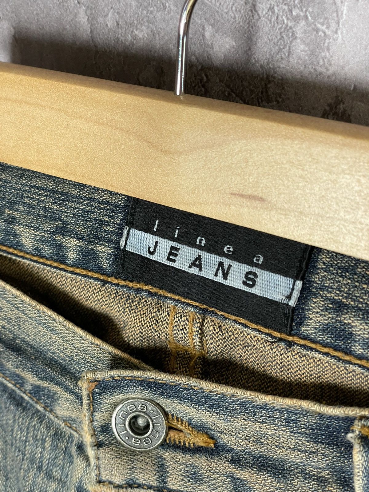 Jean × Vintage Washed Faded Paint Punk Grunge Bootcut Baggy jeans Size US 34 / EU 50 - 7 Thumbnail