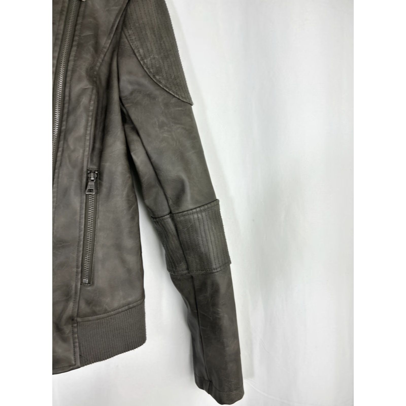 Sam Edelman Sam Edelman Moto Jacket With Sherpa Collar Vegan Faux Leather Womens Small Gray Size S / US 4 / IT 40 - 3 Thumbnail