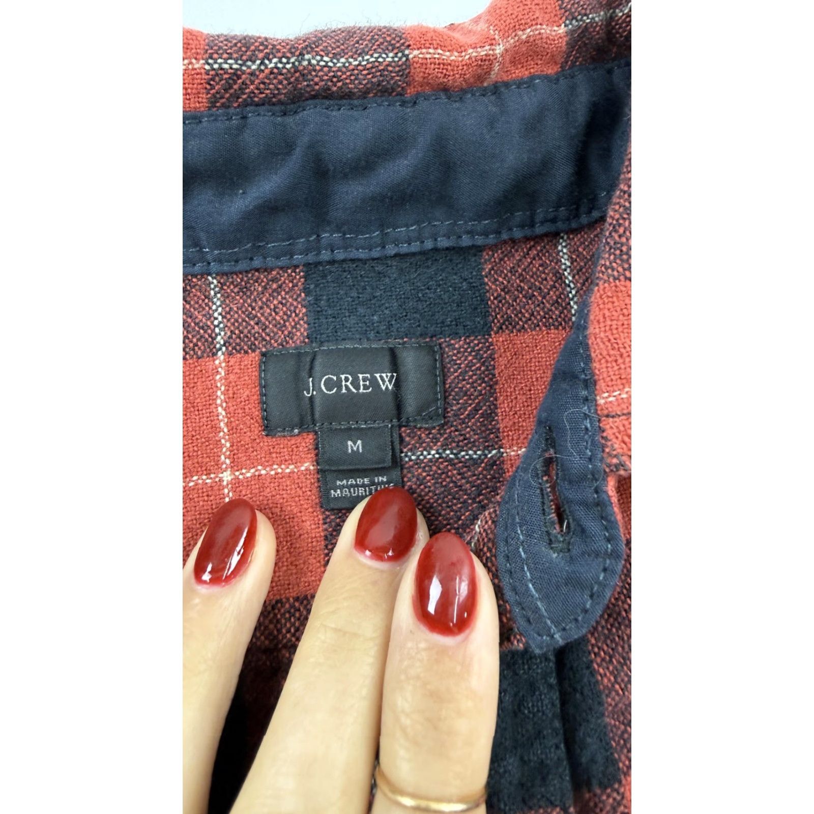 J.Crew J.CREW Men's Medium Red Black Plaid Flannel Shirt with Elbow Patches Casual Button-Up Size US M / EU 48-50 / 2 - 4 Thumbnail