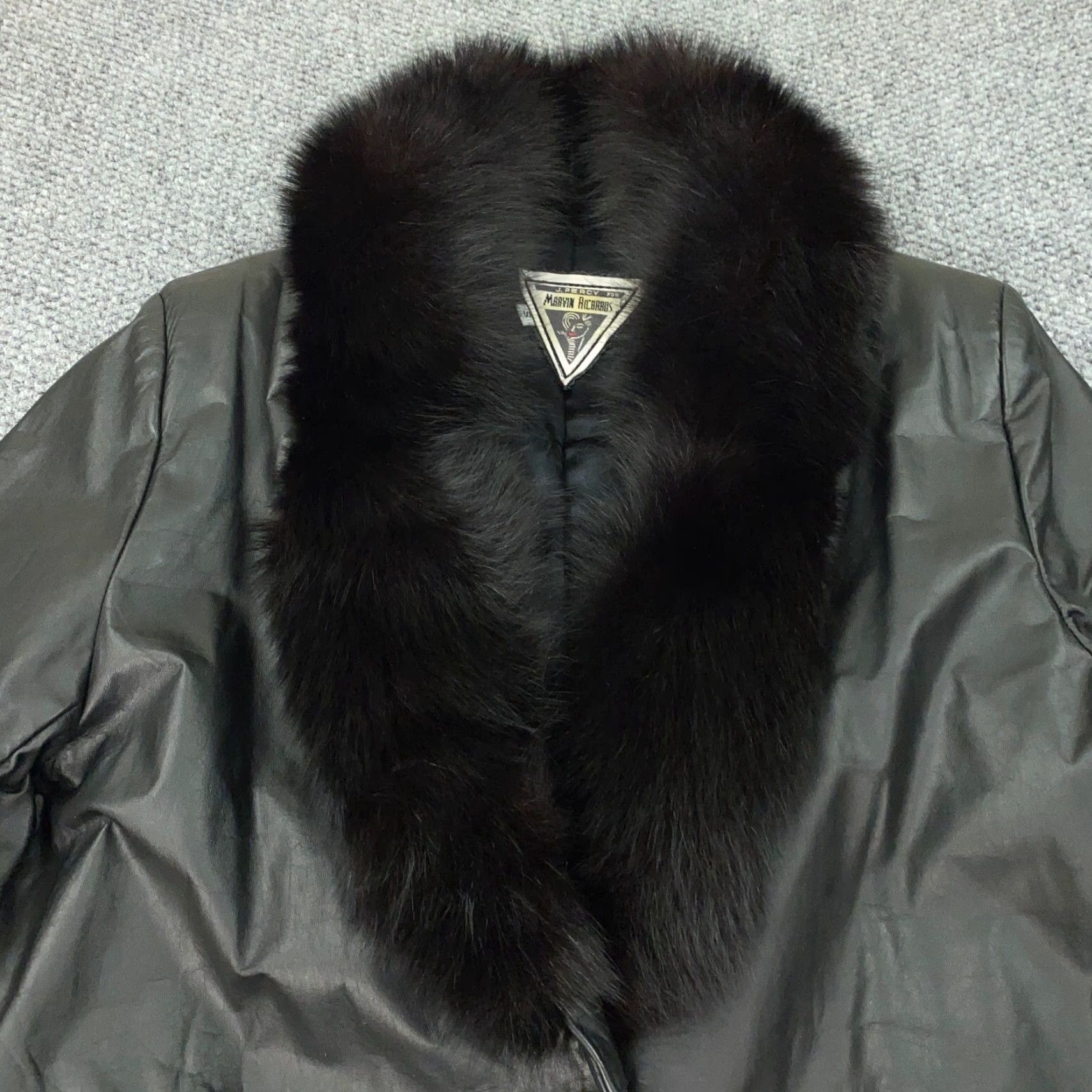Vintage VINTAGE Marvin Richards Leather Coat Womens Small Black Fox Fur Trim Long Overcoat Designer Size S / US 4 / IT 40 - 3 Thumbnail
