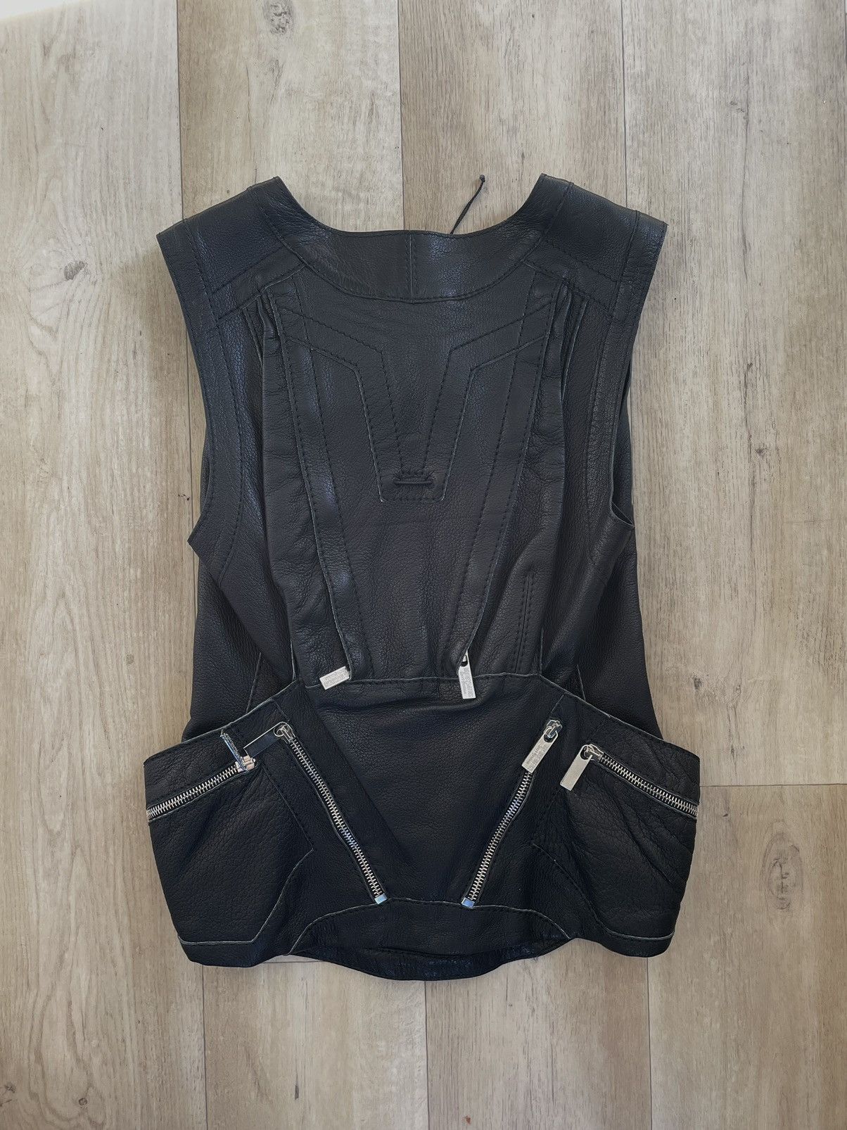 Dirk Bikkembergs Tactical leather cargo backpack vest Size US S / EU 44-46 / 1 - 1 Thumbnail